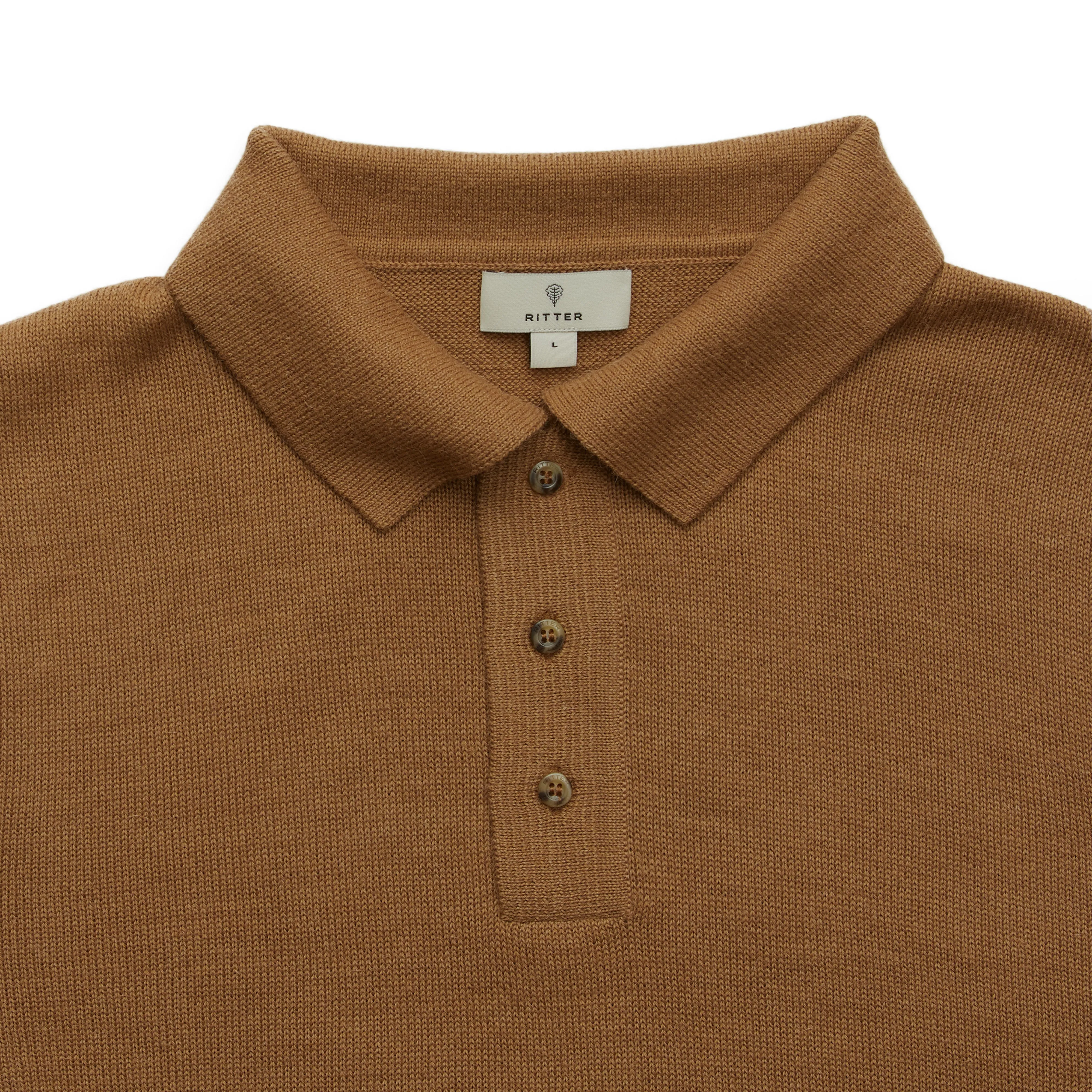 The Alpaca Polo Sweater - Camel sold by Ritter Wools product image thumbnail 4