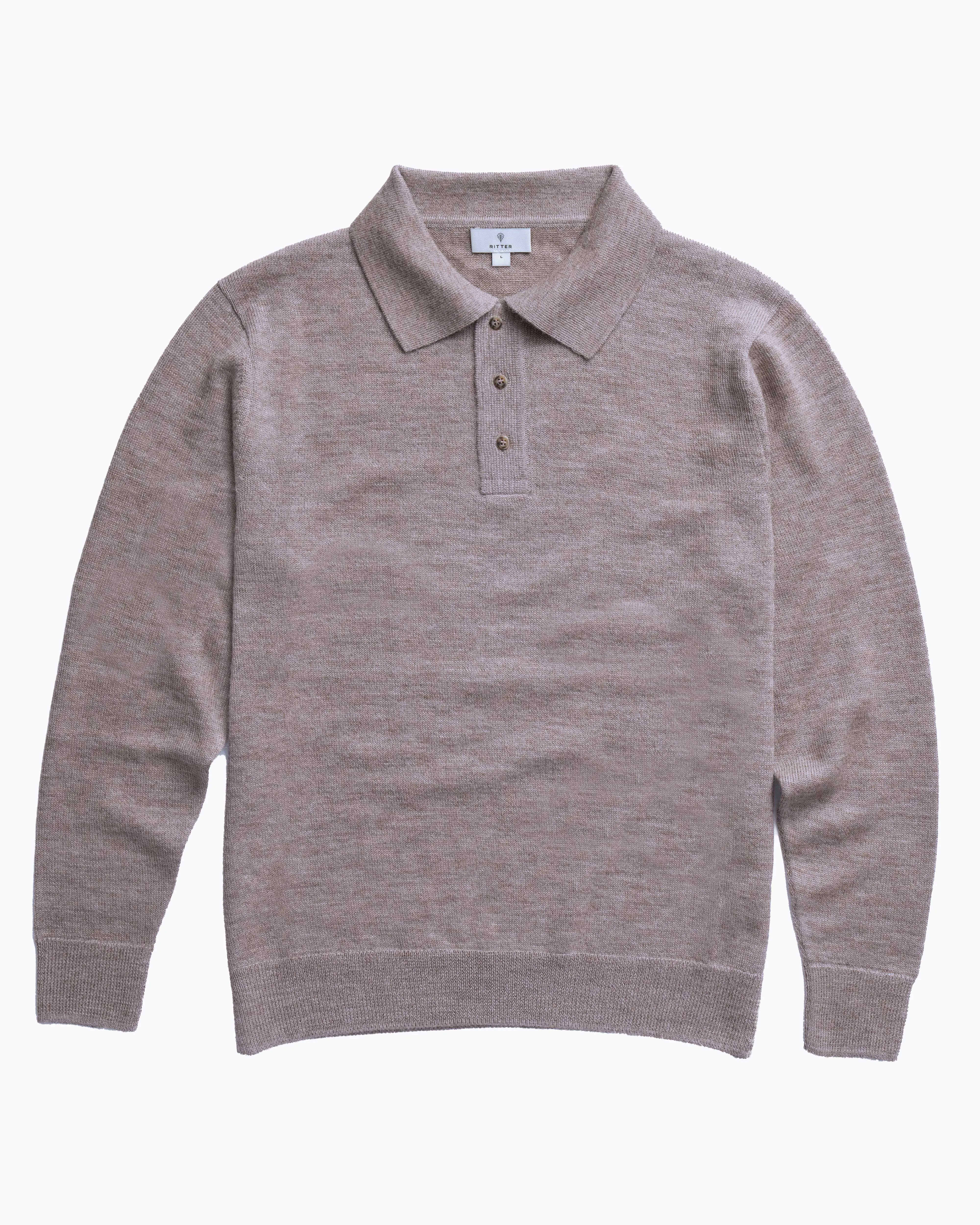 The Alpaca Polo Sweater - Desert sold by Ritter Wools