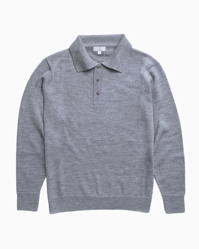 The Alpaca Polo Sweater - Granite sold by Ritter Wools