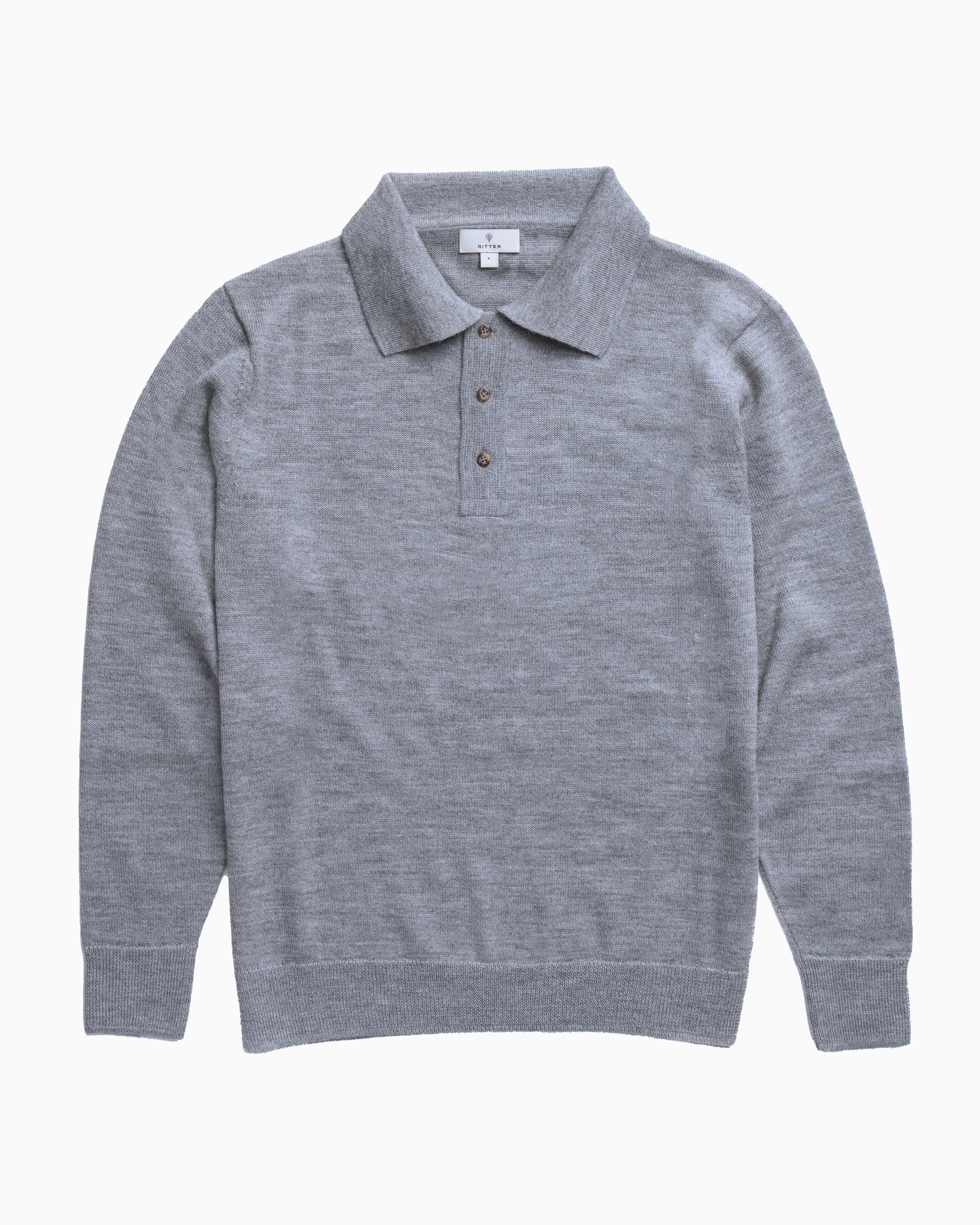The Alpaca Polo Sweater - Granite sold by Ritter Wools product image thumbnail 5