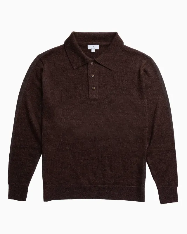 The Alpaca Polo Sweater - Driftwood sold by Ritter Wools