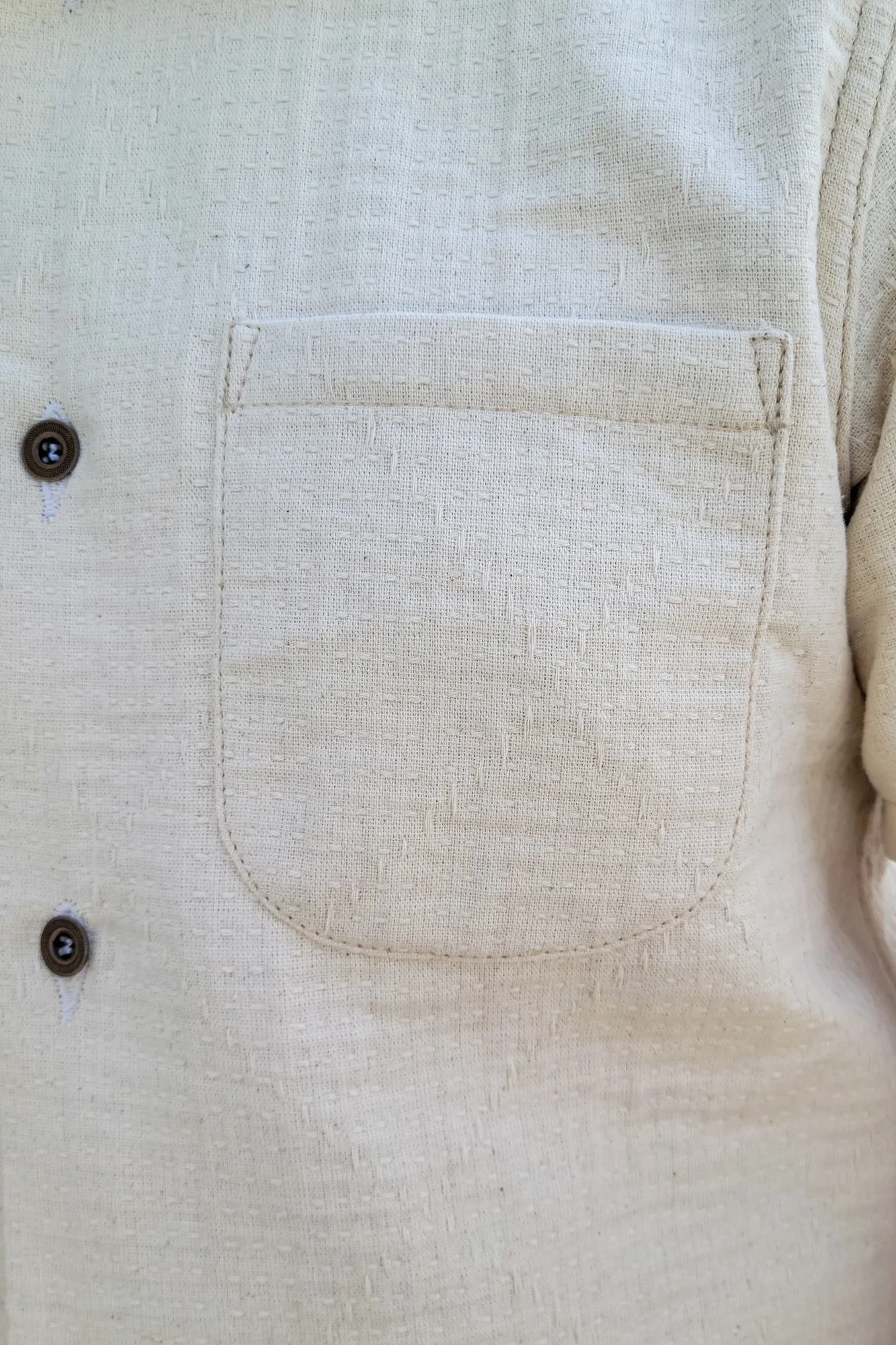Camp Collar Shirt - Ecru Sashiko sold by Skinner American Goods product image thumbnail 5