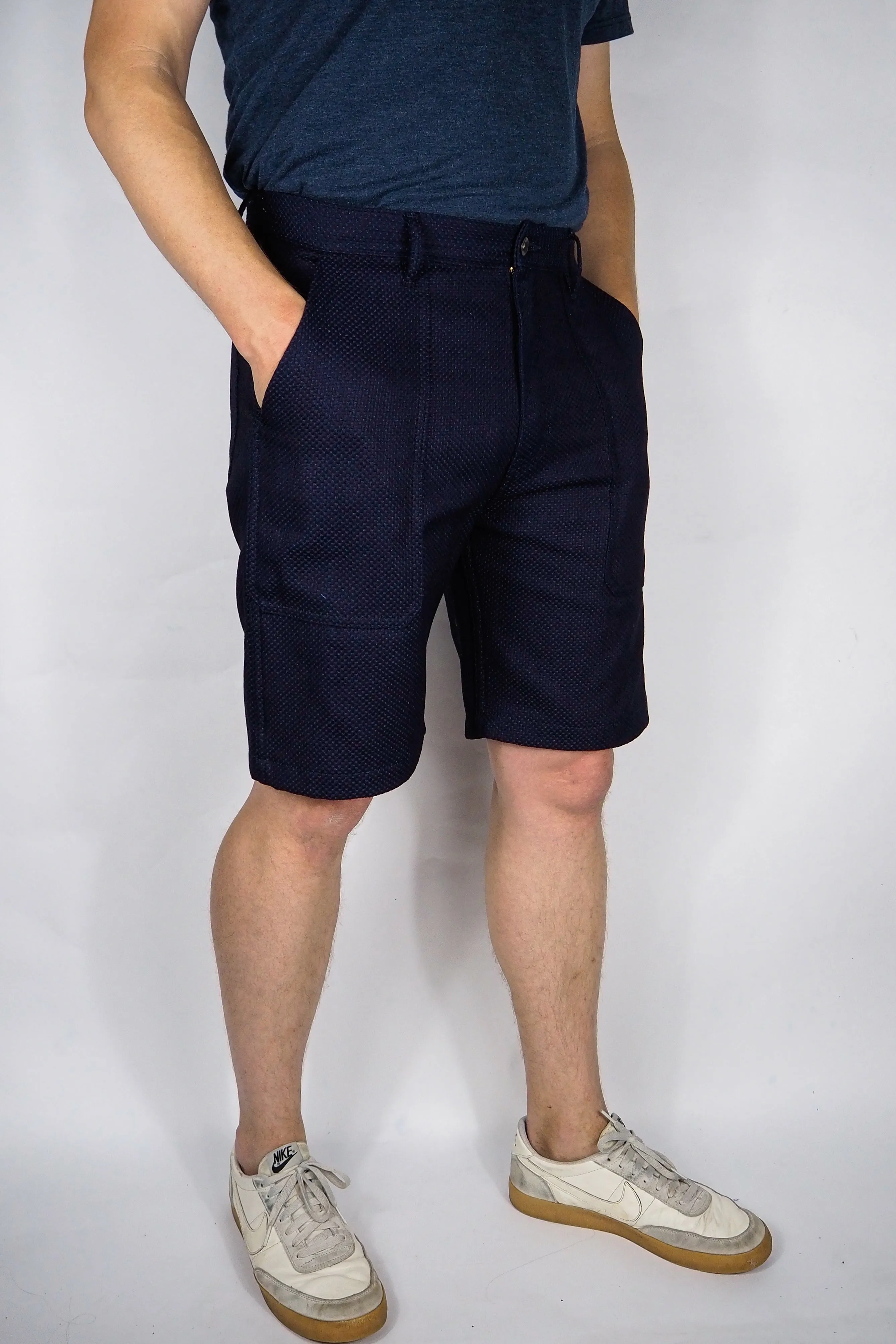 Fatigue Shorts - 12oz. Indigo Sashiko sold by Skinner American Goods product image thumbnail 2