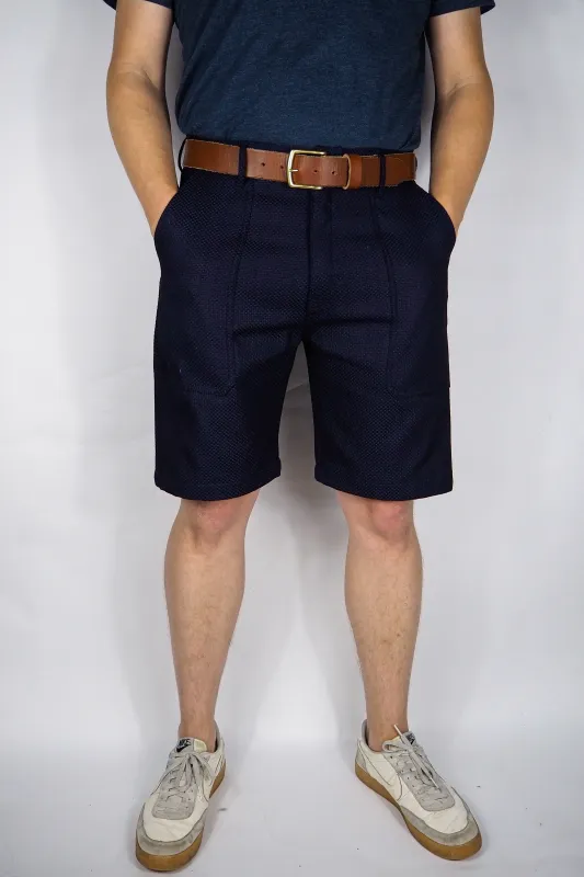 Fatigue Shorts - 12oz. Indigo Sashiko sold by Skinner American Goods