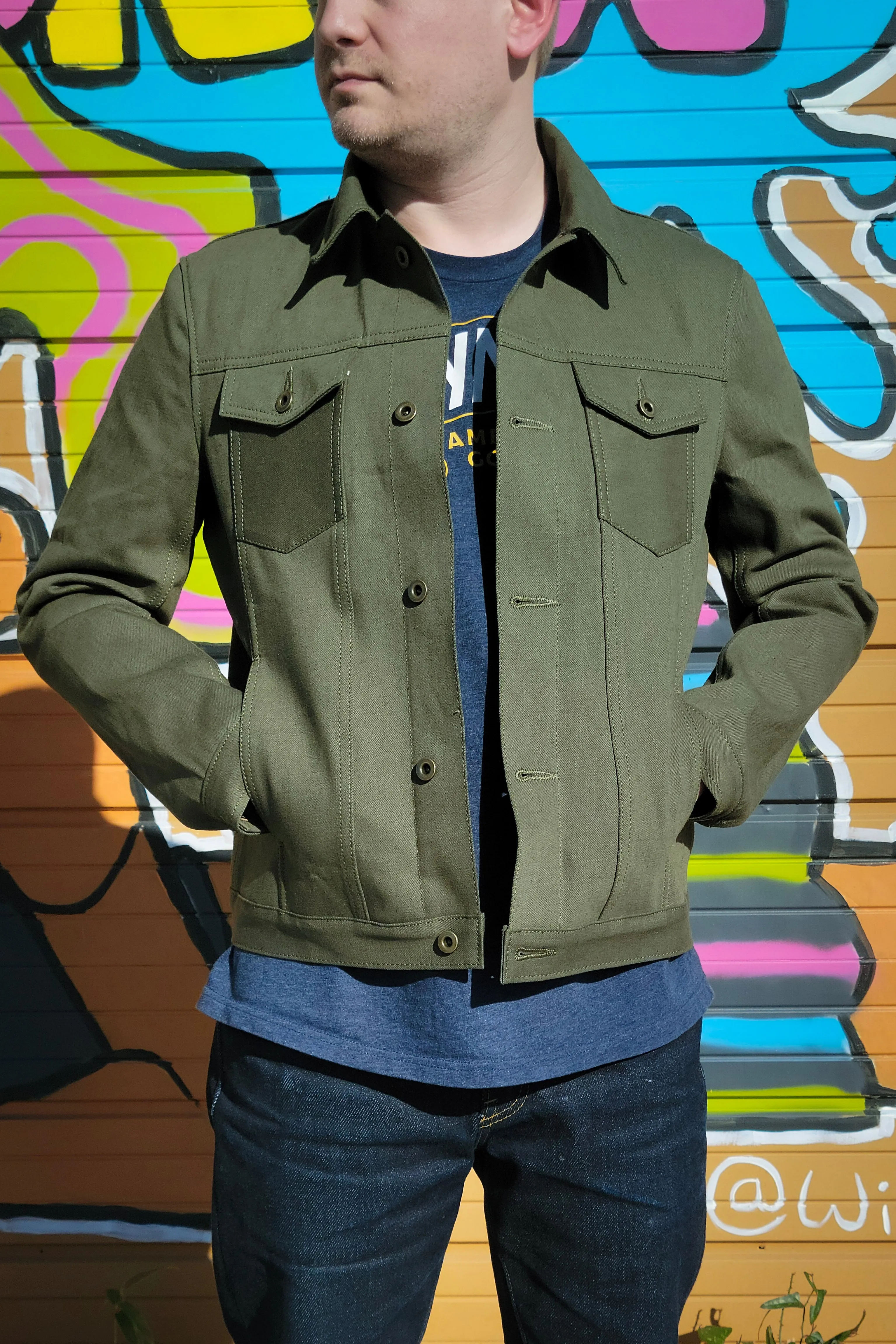 Selvedge Jacket - 13.5oz Nihon Menpu Green sold by Skinner American Goods product image thumbnail 3
