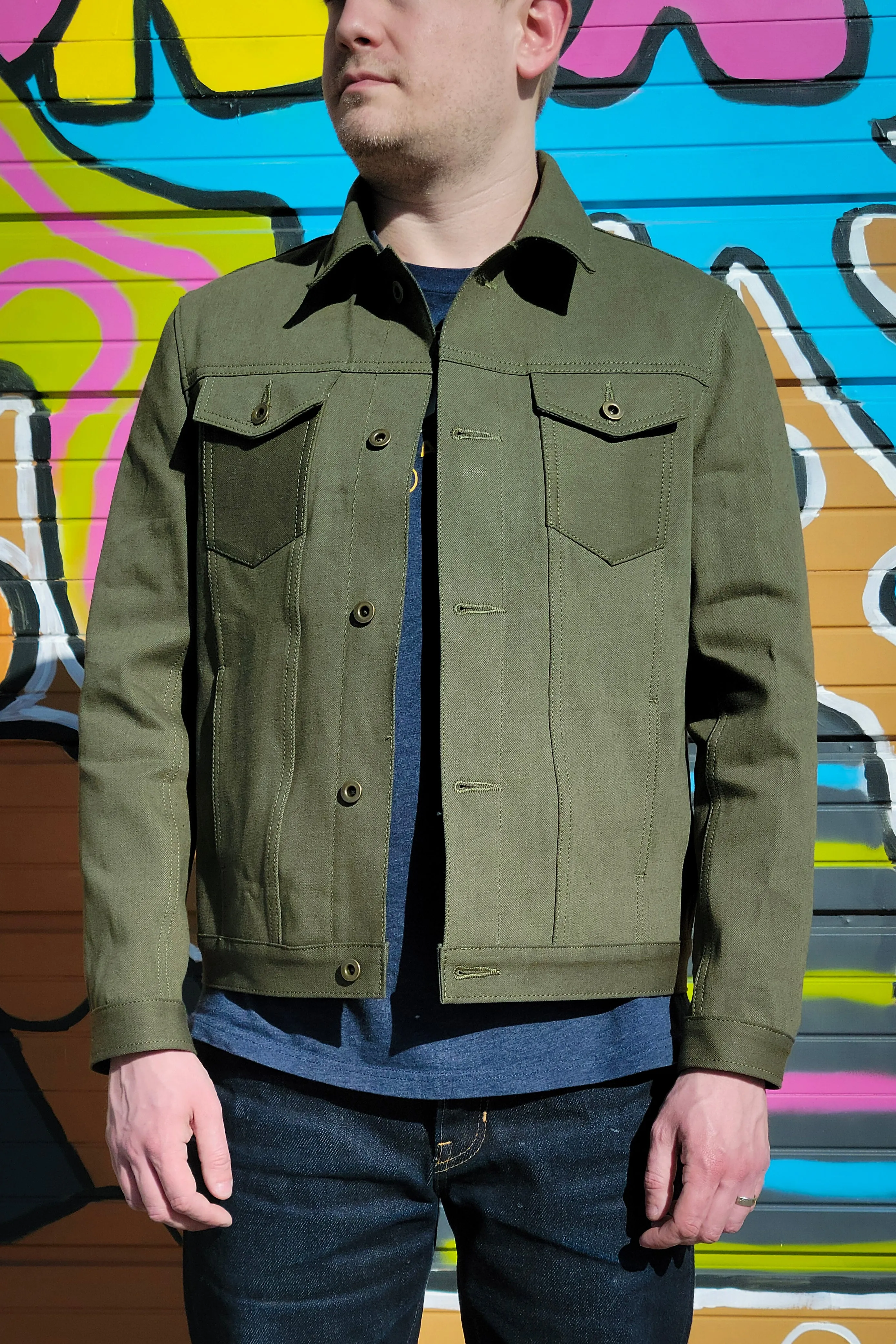 Selvedge Jacket - 13.5oz Nihon Menpu Green sold by Skinner American Goods product image thumbnail 2