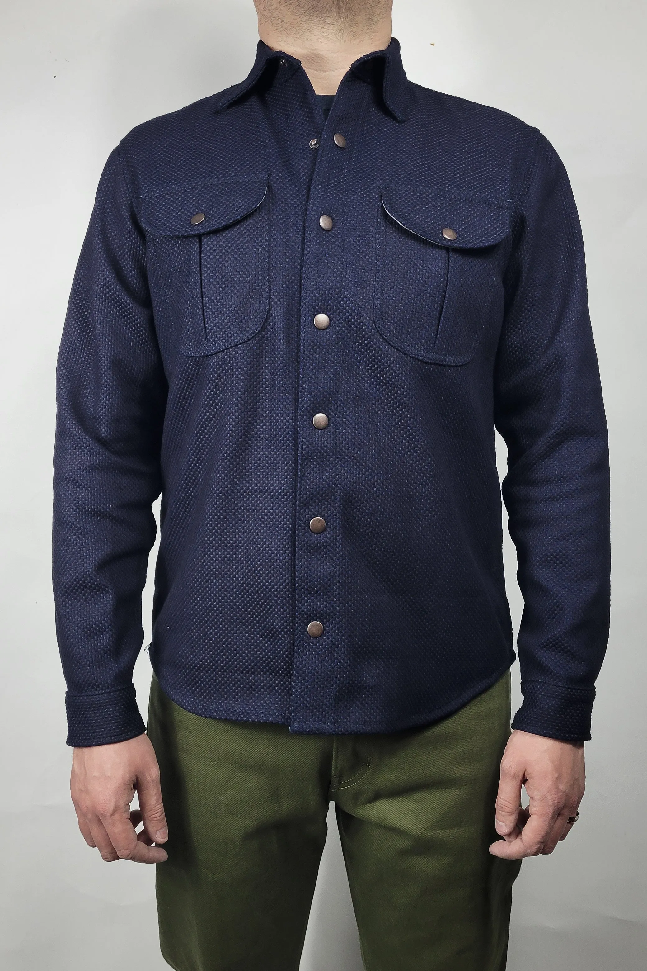 Engineer Shirt - 12oz. Indigo Sashiko sold by Skinner American Goods