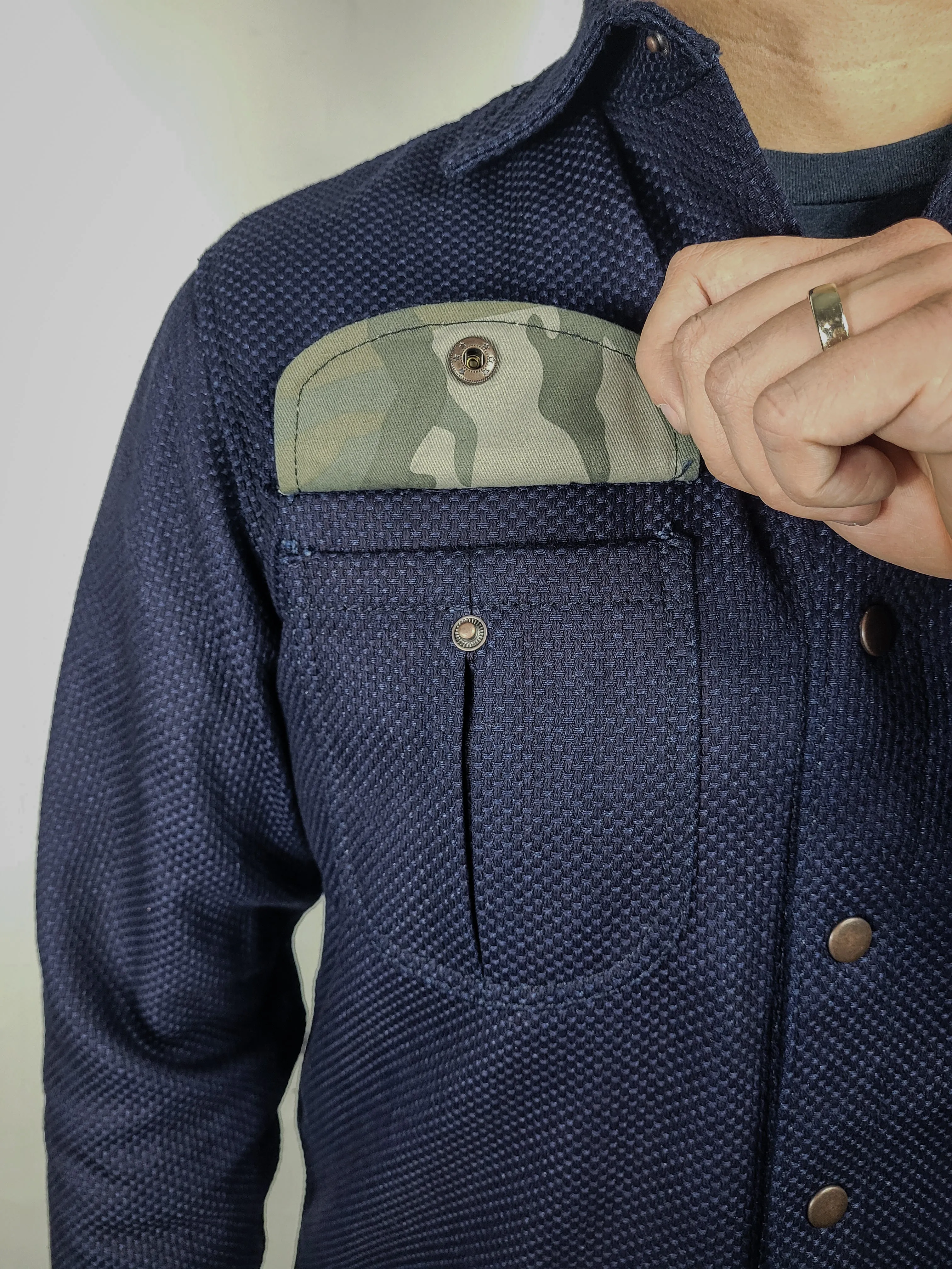 Engineer Shirt - 12oz. Indigo Sashiko sold by Skinner American Goods product image thumbnail 5