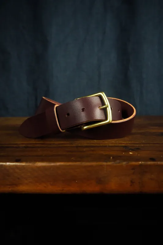 Leather Belt - Burgundy sold by Skinner American Goods