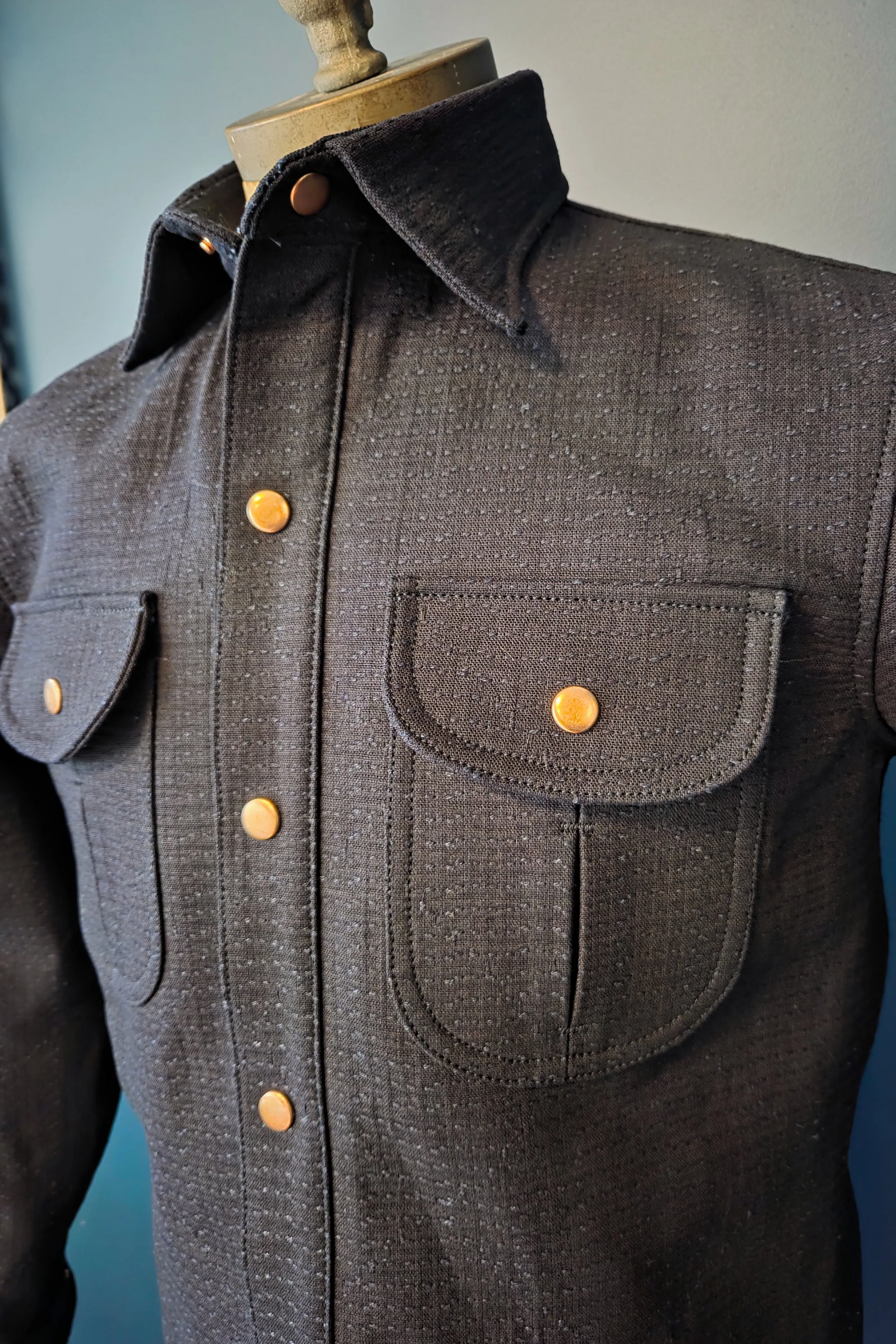Engineer Shirt - 13oz. Indigo Sashiko sold by Skinner American Goods product image thumbnail 3