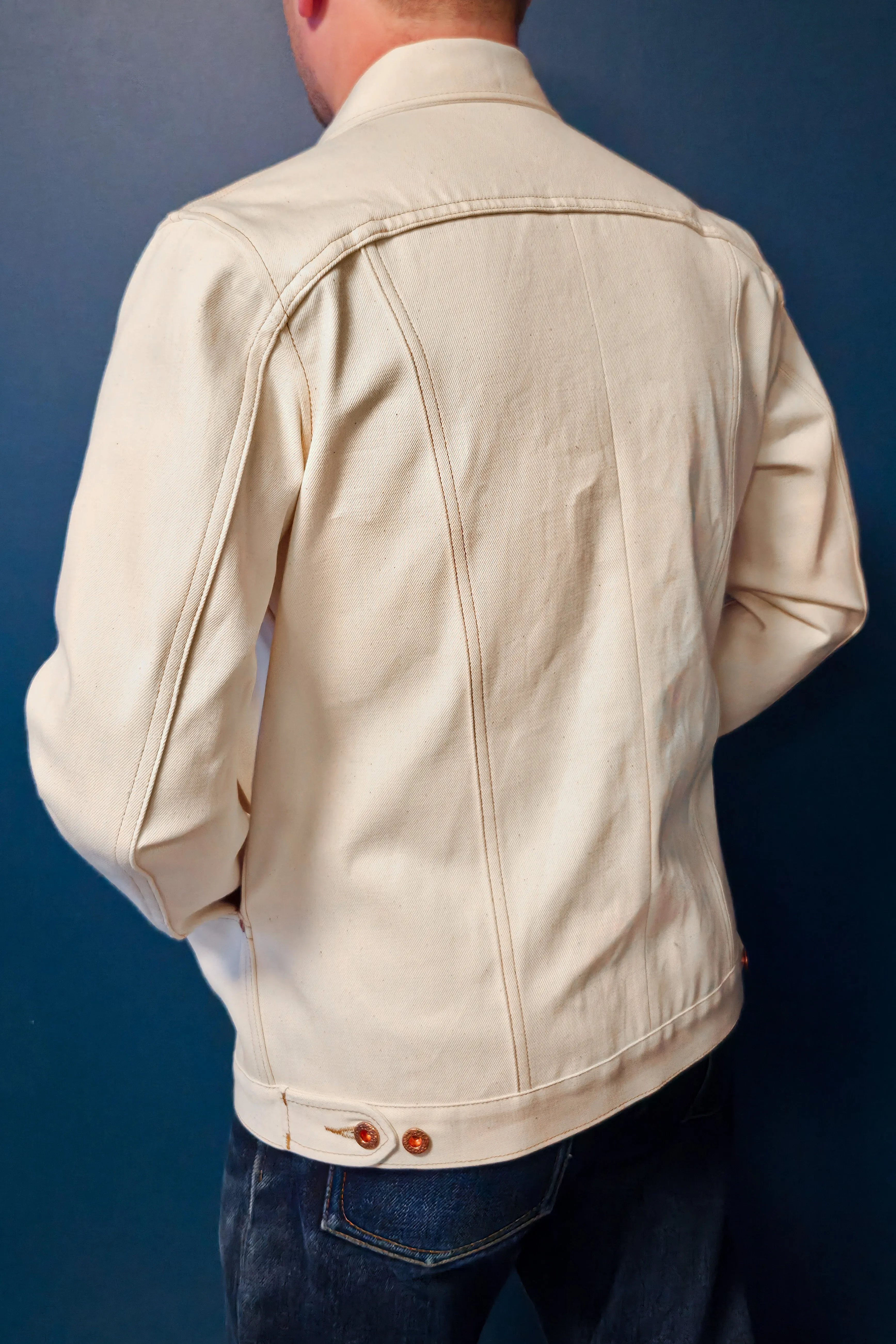 Scout Jacket - 13oz. Ecru Japanese Selvedge Denim XL sold by Skinner American Goods product image thumbnail 5