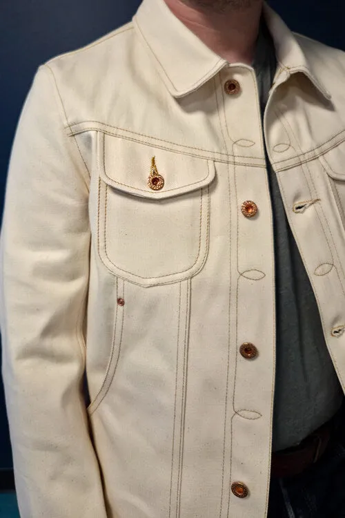 Scout Jacket - 13oz. Ecru Japanese Selvedge Denim XL sold by Skinner American Goods product image thumbnail 4