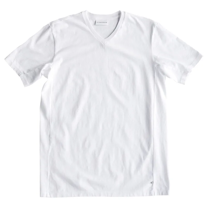 Aperta V Neck T-shirt- White sold by STANDARD H