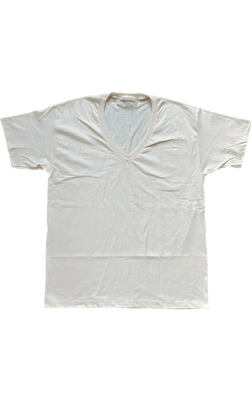Unbleached Organic V-Neck T-Shirt sold by Unbleached Apparel