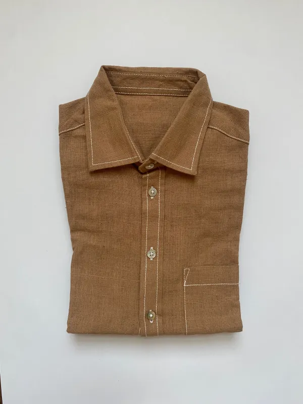 Undyed Brown Shirt sold by Unbleached Apparel