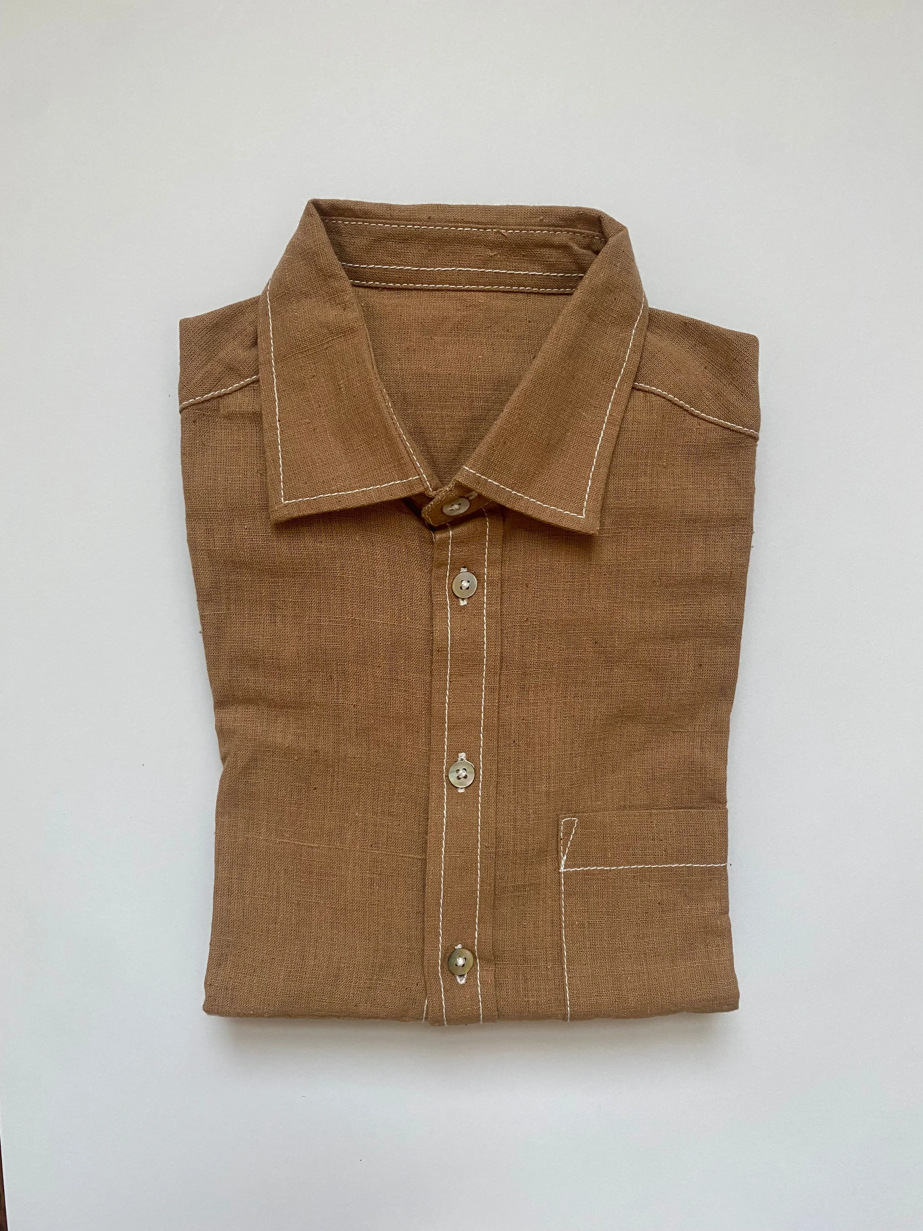 Undyed Brown Shirt sold by Unbleached Apparel