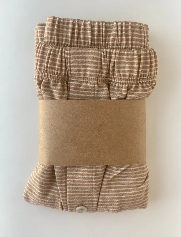 Undyed Brown Stripe Boxers sold by Unbleached Apparel