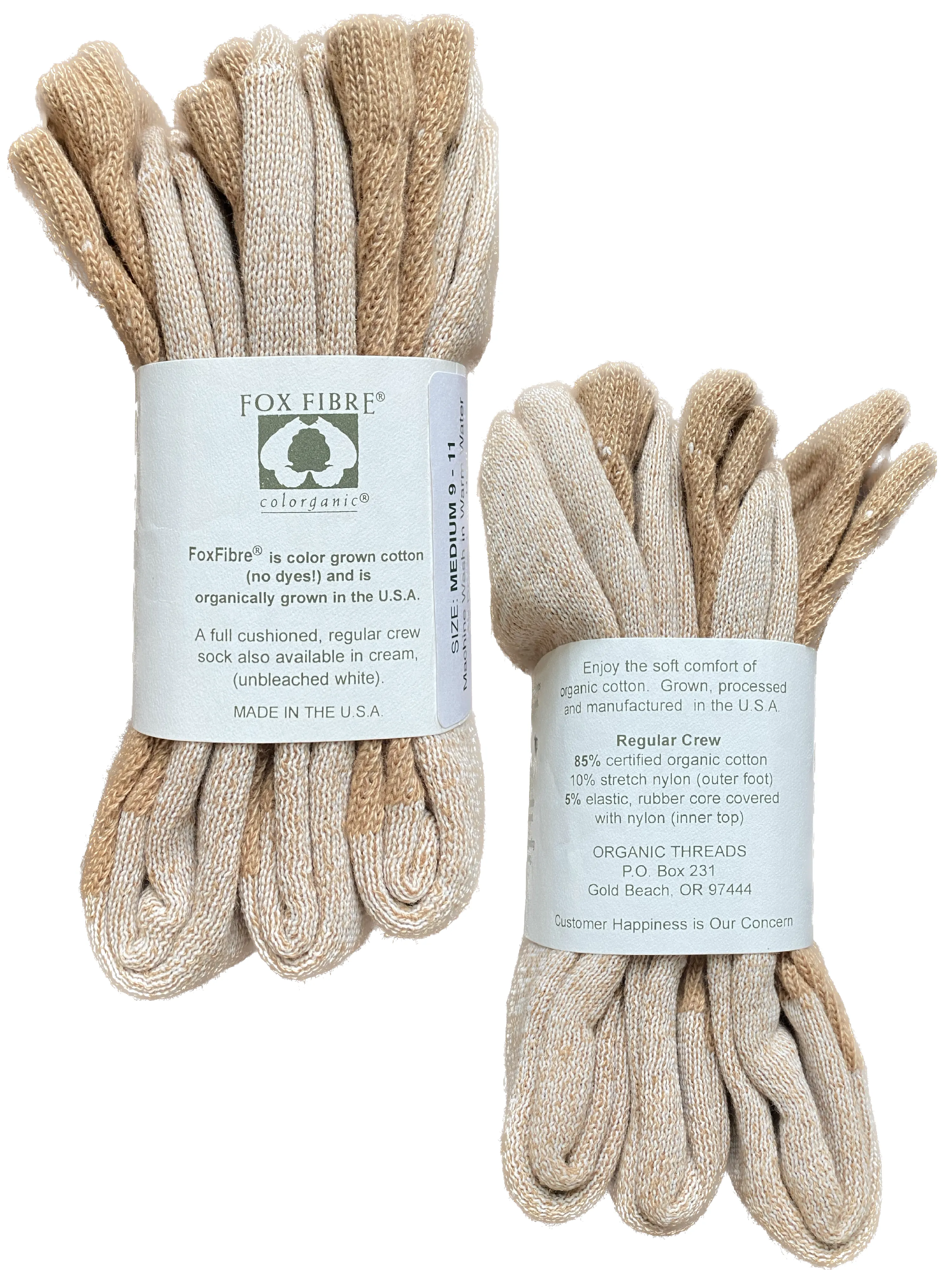 Foxfibre®️ Crew Socks 3-Pack (Mixed Colors) sold by Unbleached Apparel product image thumbnail 3