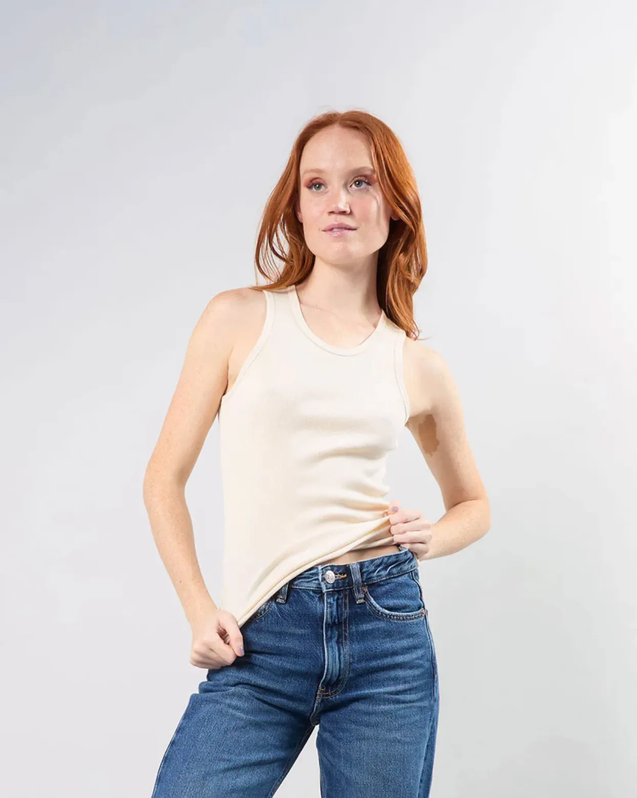 Undyed Pima Ribbed Tank sold by Unbleached Apparel product image thumbnail 4