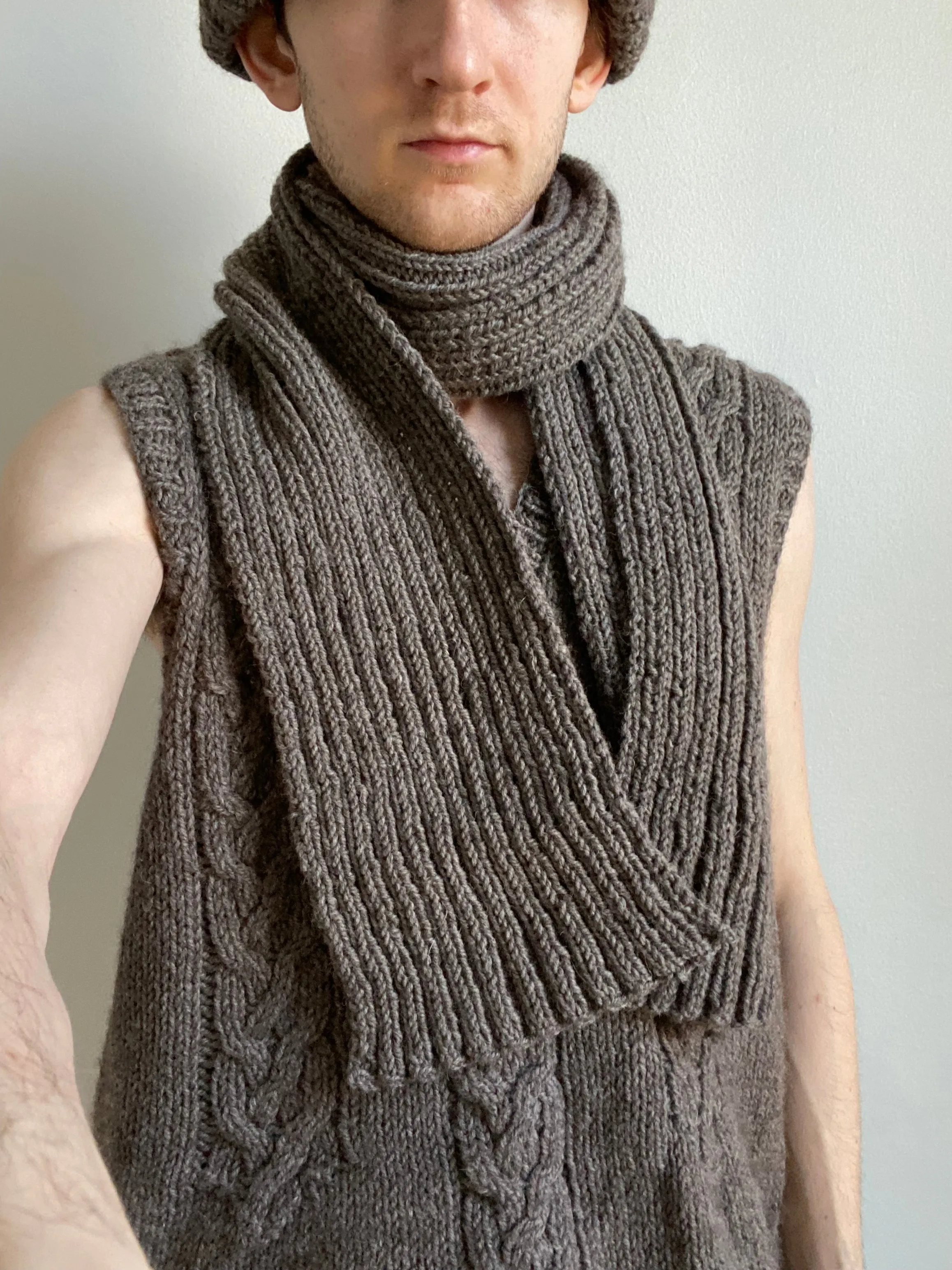 Hand-Knit Undyed Alpaca Scarf sold by Unbleached Apparel product image thumbnail 2
