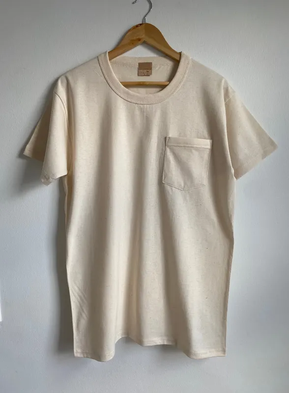 5.75oz Organic Pocket T-Shirt made by Unbleached Apparel