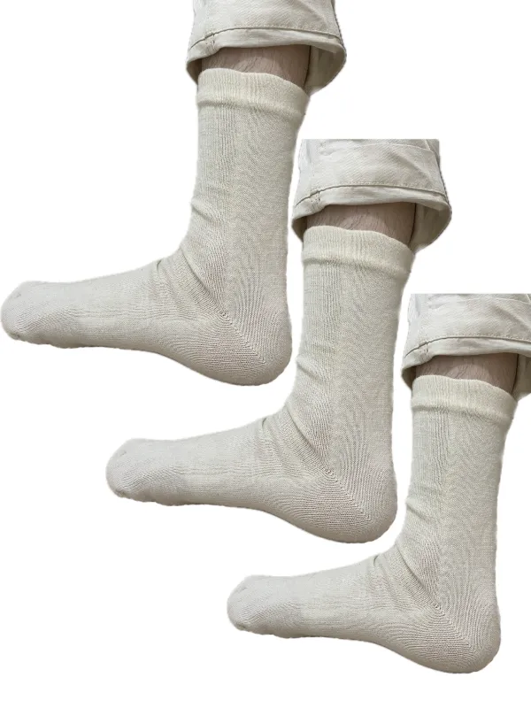 100% Organic Cotton Crew Socks 3-Pack made by Unbleached Apparel