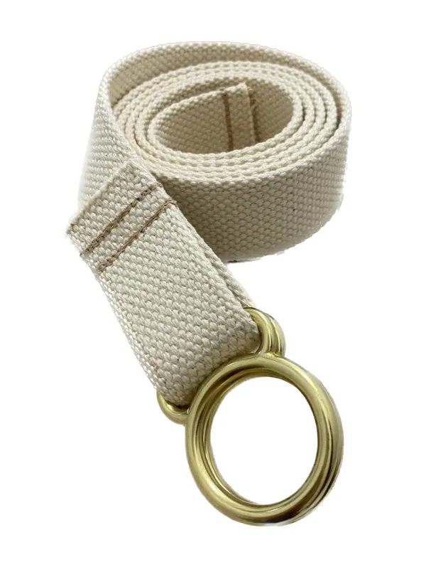 Brass Ring Cotton Web Belt sold by Unbleached Apparel