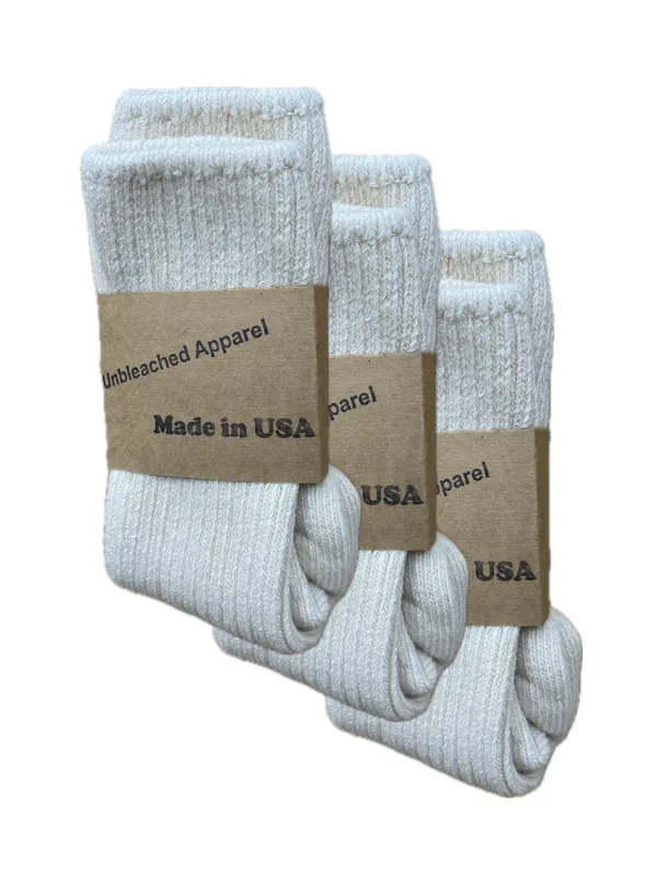 Unbleached Cotton Socks 3-Pack sold by Unbleached Apparel