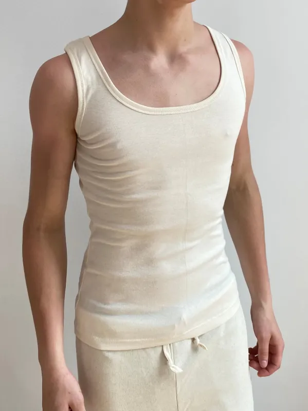 Ribbed Tank sold by Unbleached Apparel