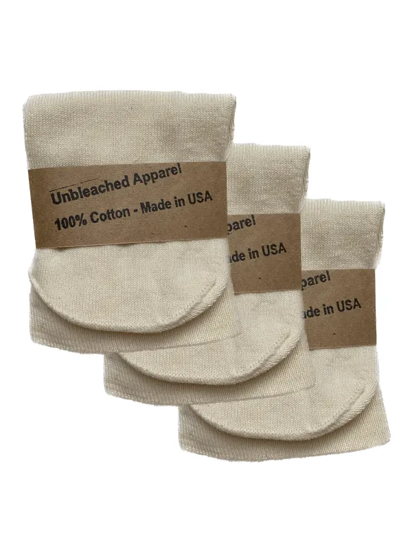 3-Pack 100% Organic Cotton 1/4 Crew Socks sold by Unbleached Apparel