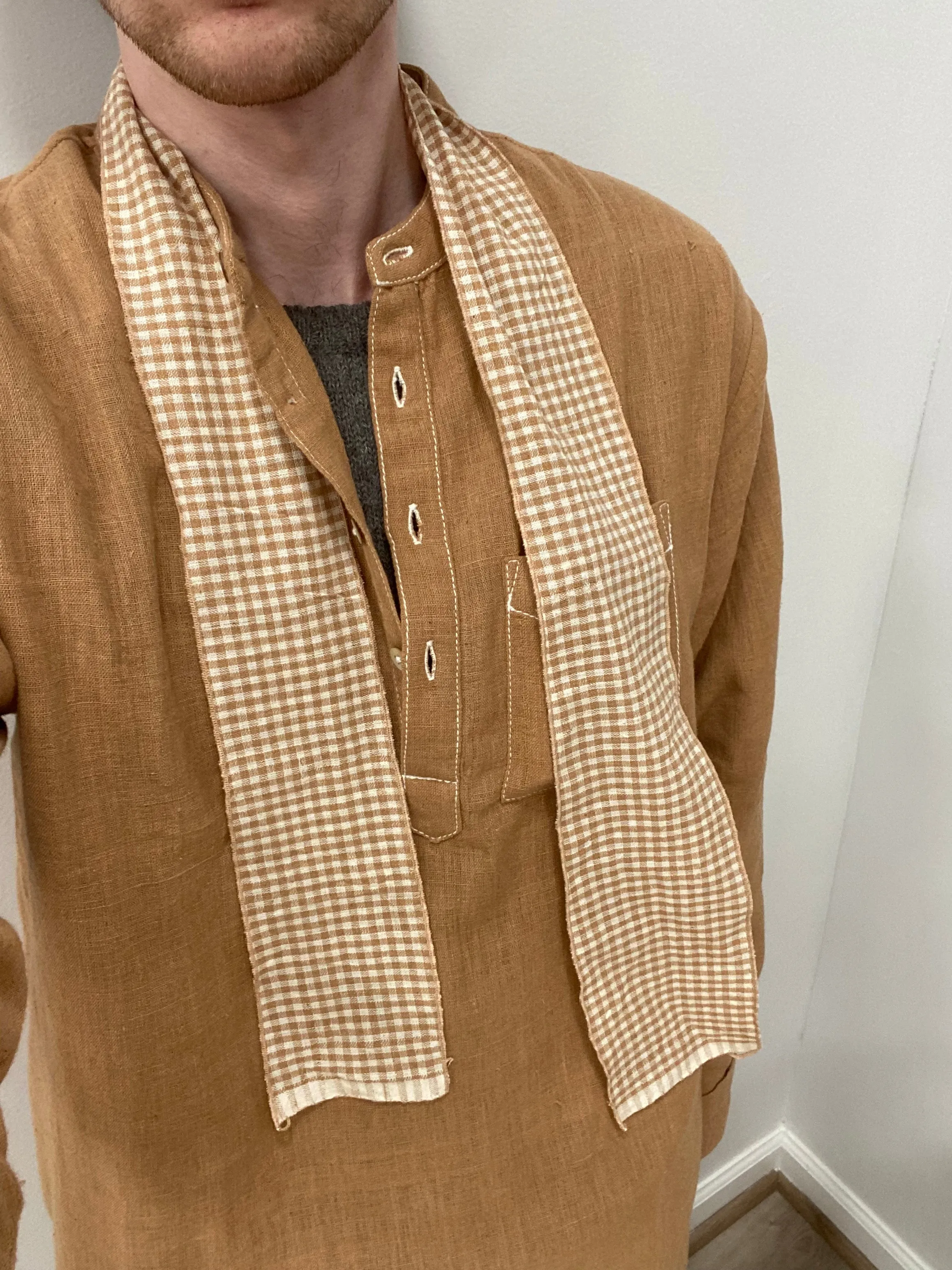 Gingham Selvedge Scarf sold by Unbleached Apparel product image thumbnail 3