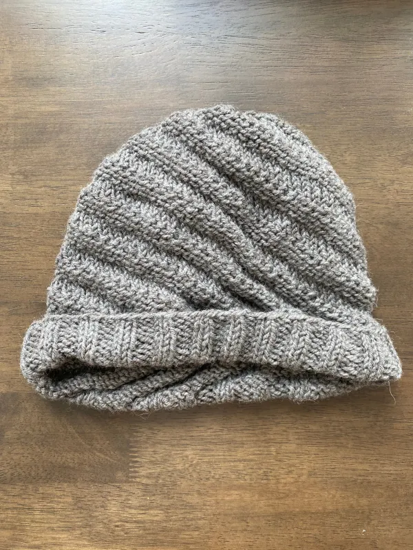 Hand-Knit Undyed Swirl Beanie made by Unbleached Apparel