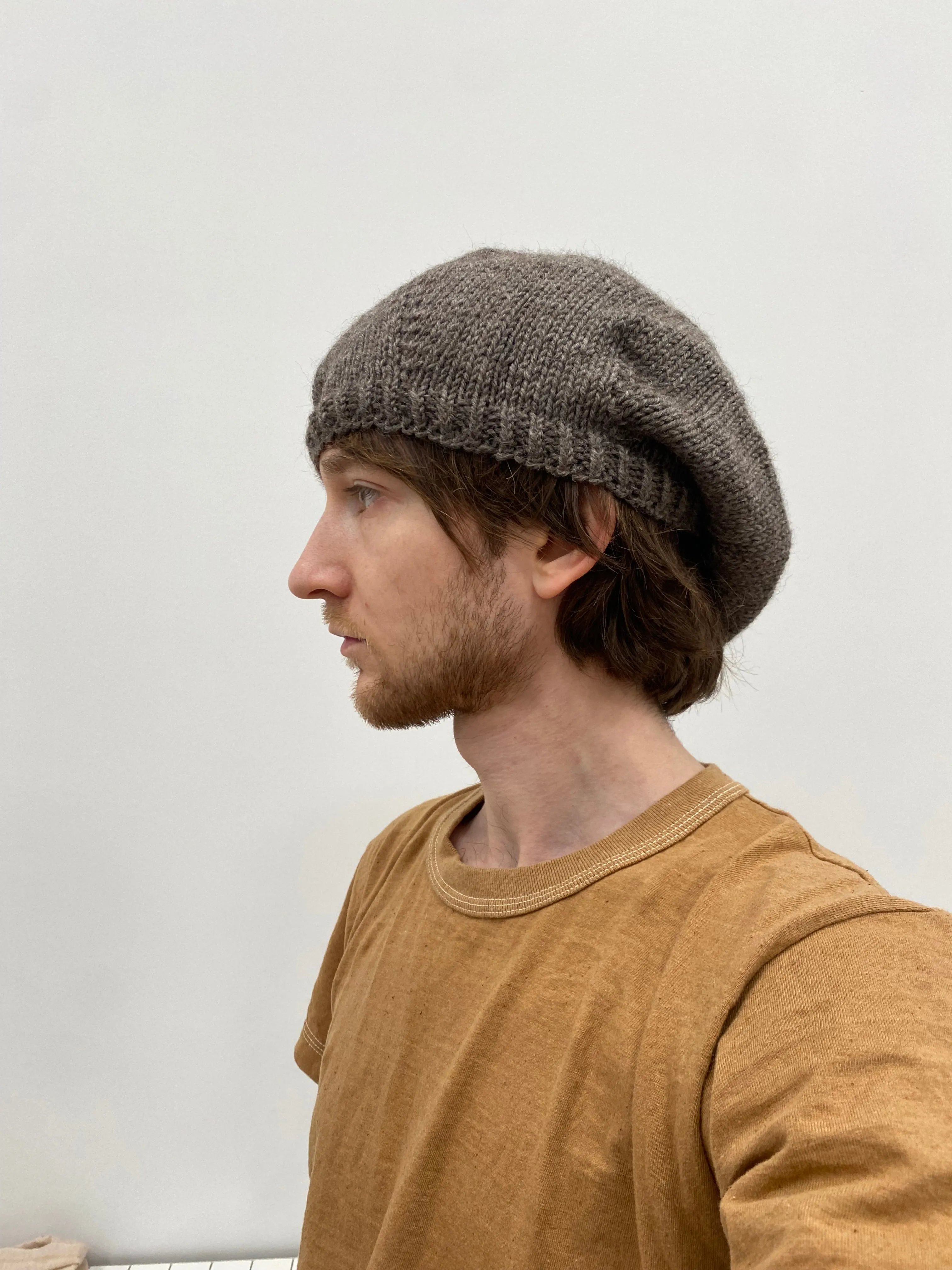 Hand Knit Undyed Alpaca Beret sold by Unbleached Apparel