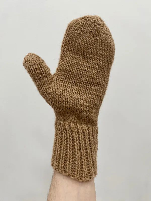 Hand Knit Undyed Alpaca Mittens made by Unbleached Apparel