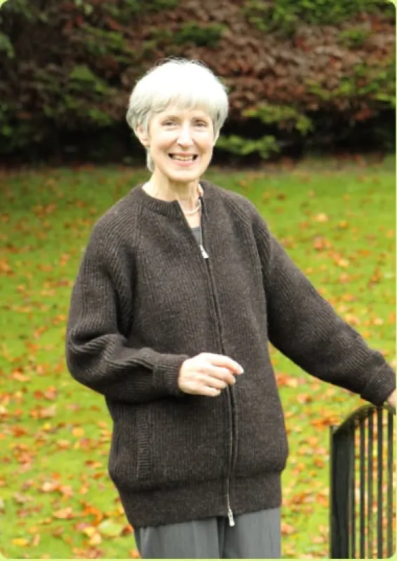 Hebridean Undyed Black Wool Zip Sweater made by Unbleached Apparel