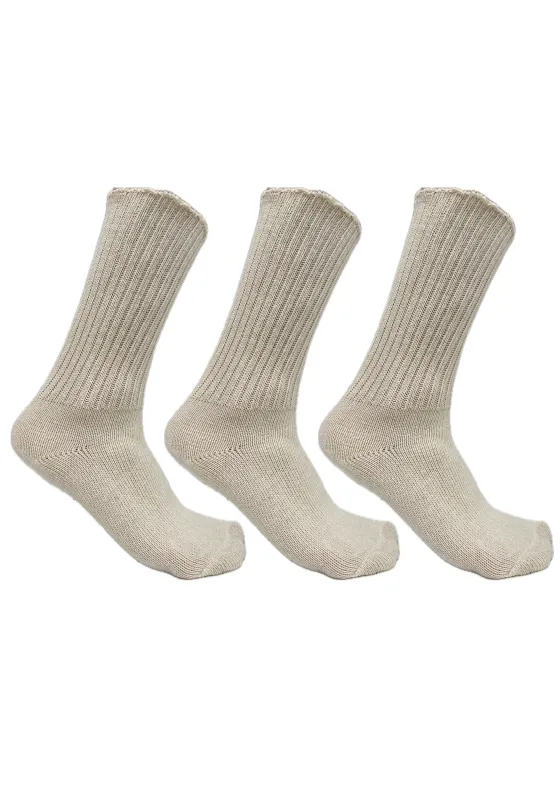 Elastic-Free Organic Cotton Socks 3-Pack made by Unbleached Apparel