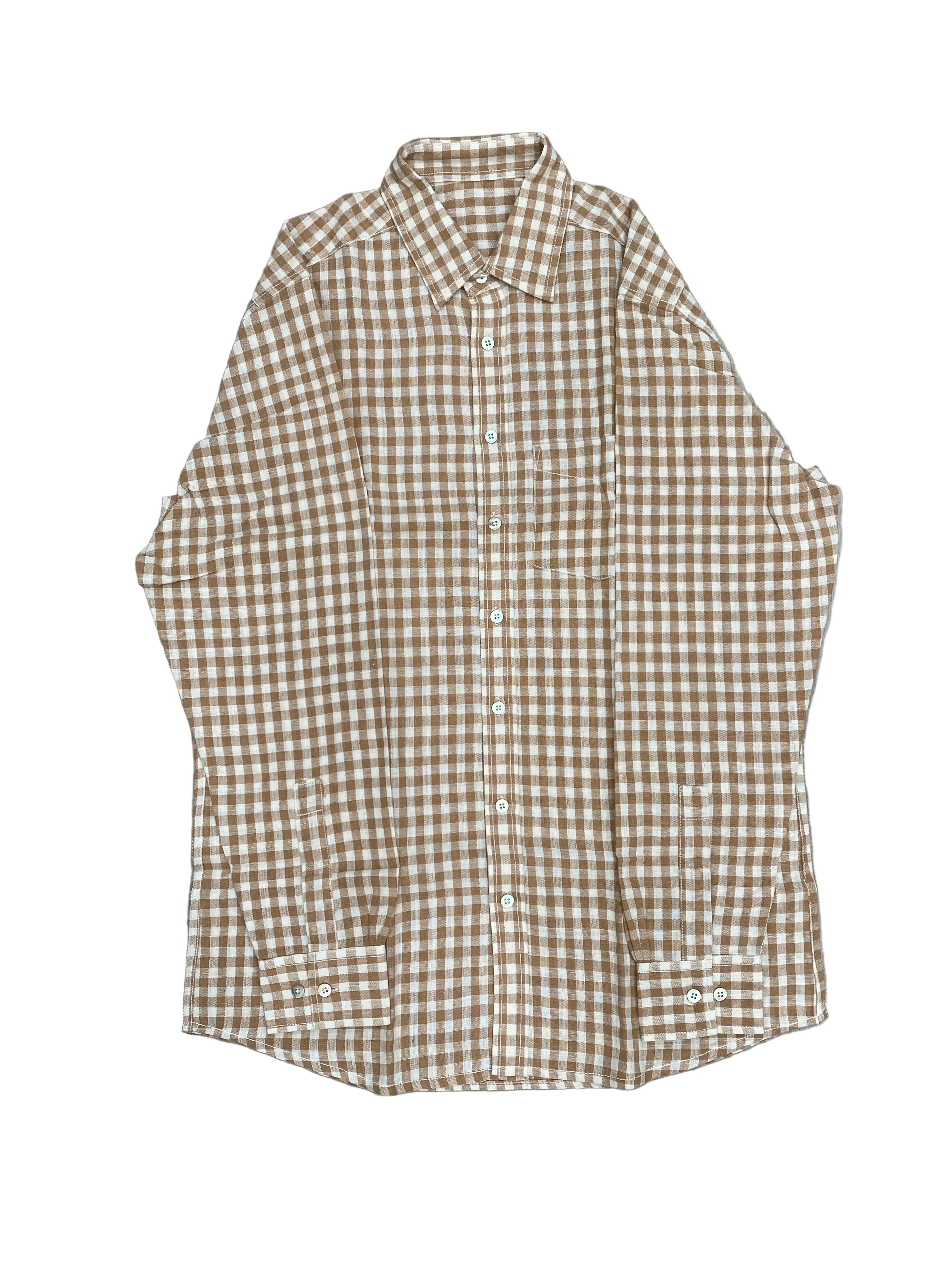 Handloomed Gingham Full Button Down Shirt sold by Unbleached Apparel product image thumbnail 3