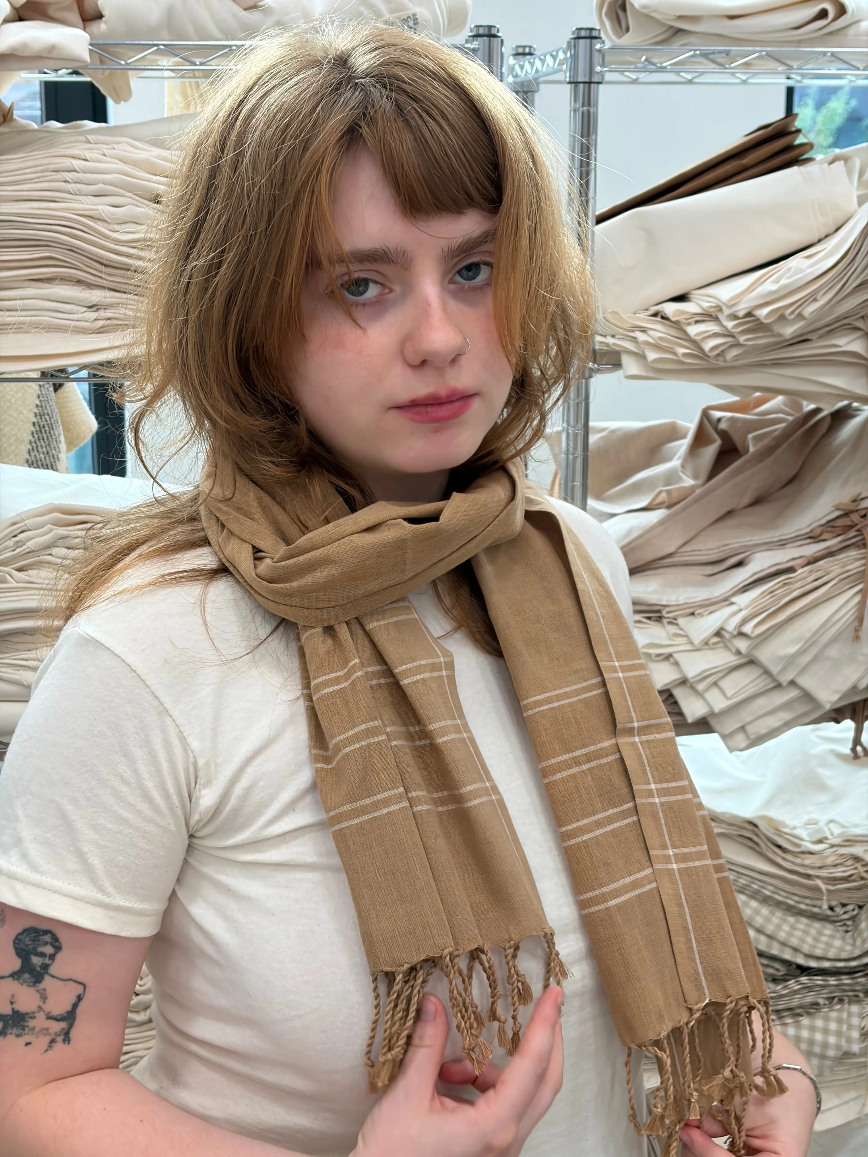 Indian Brown Scarf sold by Unbleached Apparel product image thumbnail 2