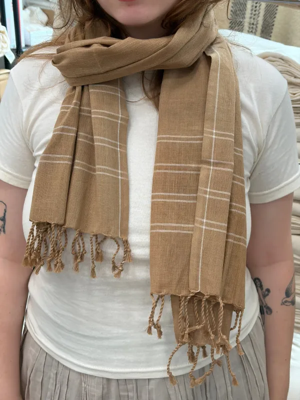 Indian Brown Scarf made by Unbleached Apparel