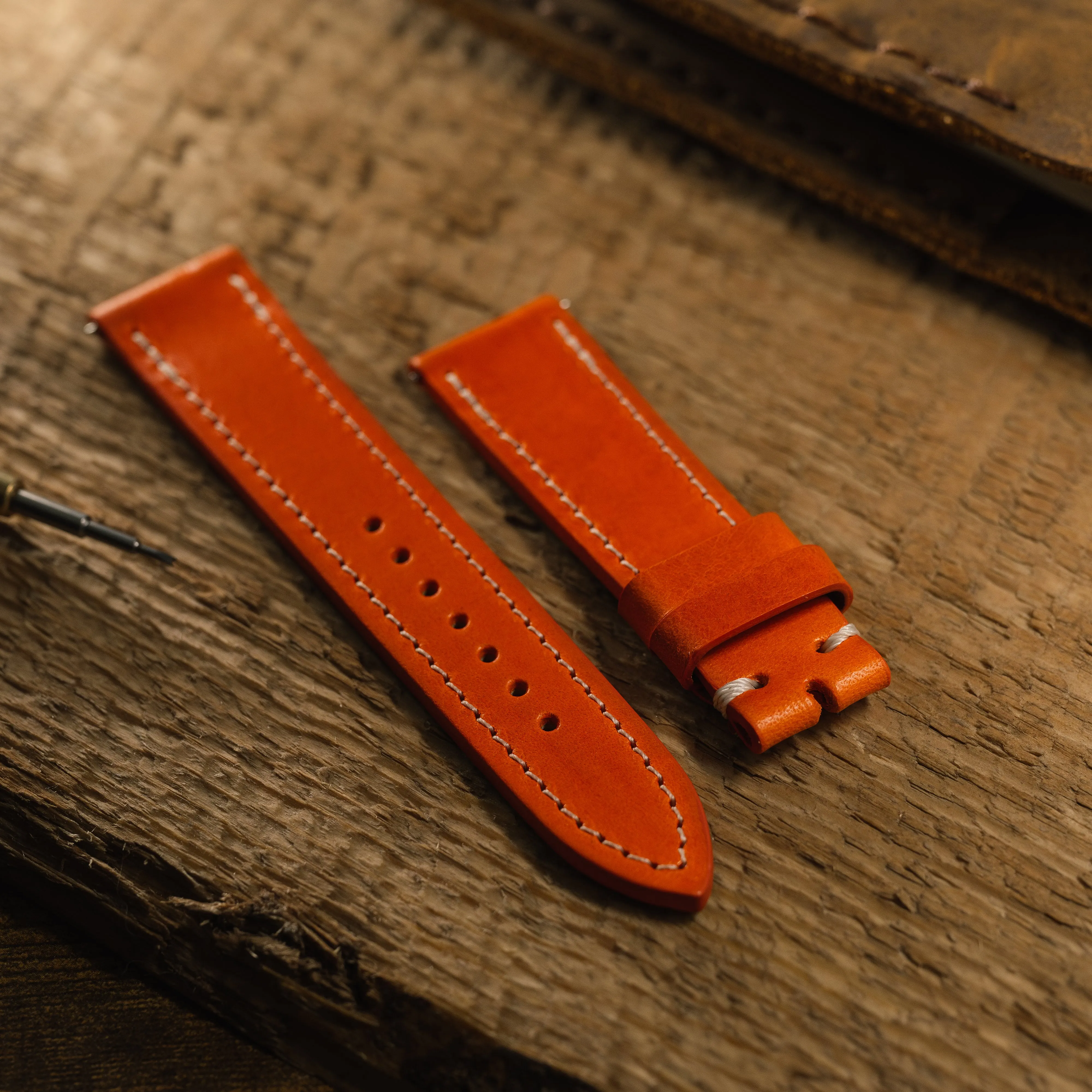 Buttero Ember Orange Leather Strap sold by Weiss Watch Company product image thumbnail 2