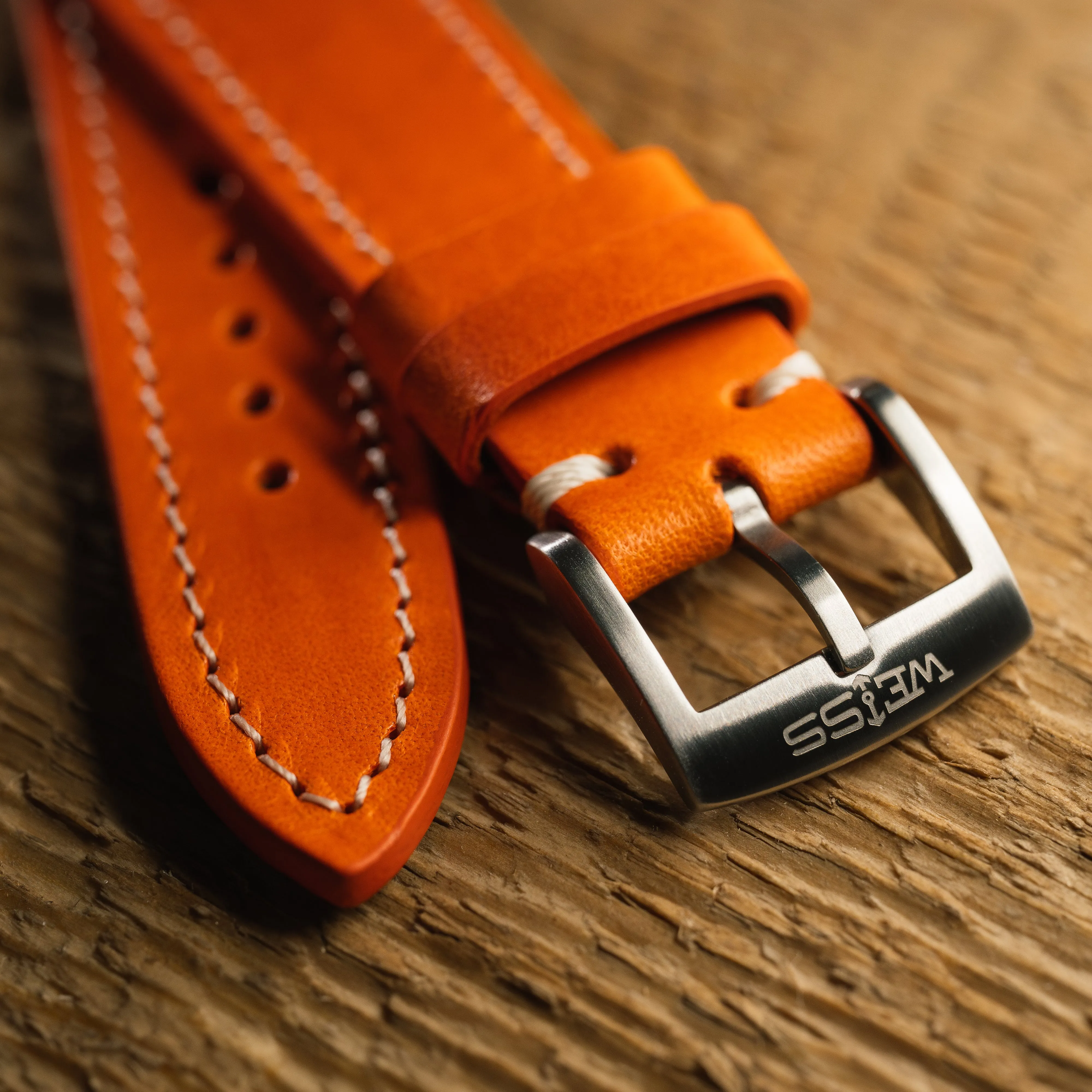 Buttero Ember Orange Leather Strap sold by Weiss Watch Company product image thumbnail 5