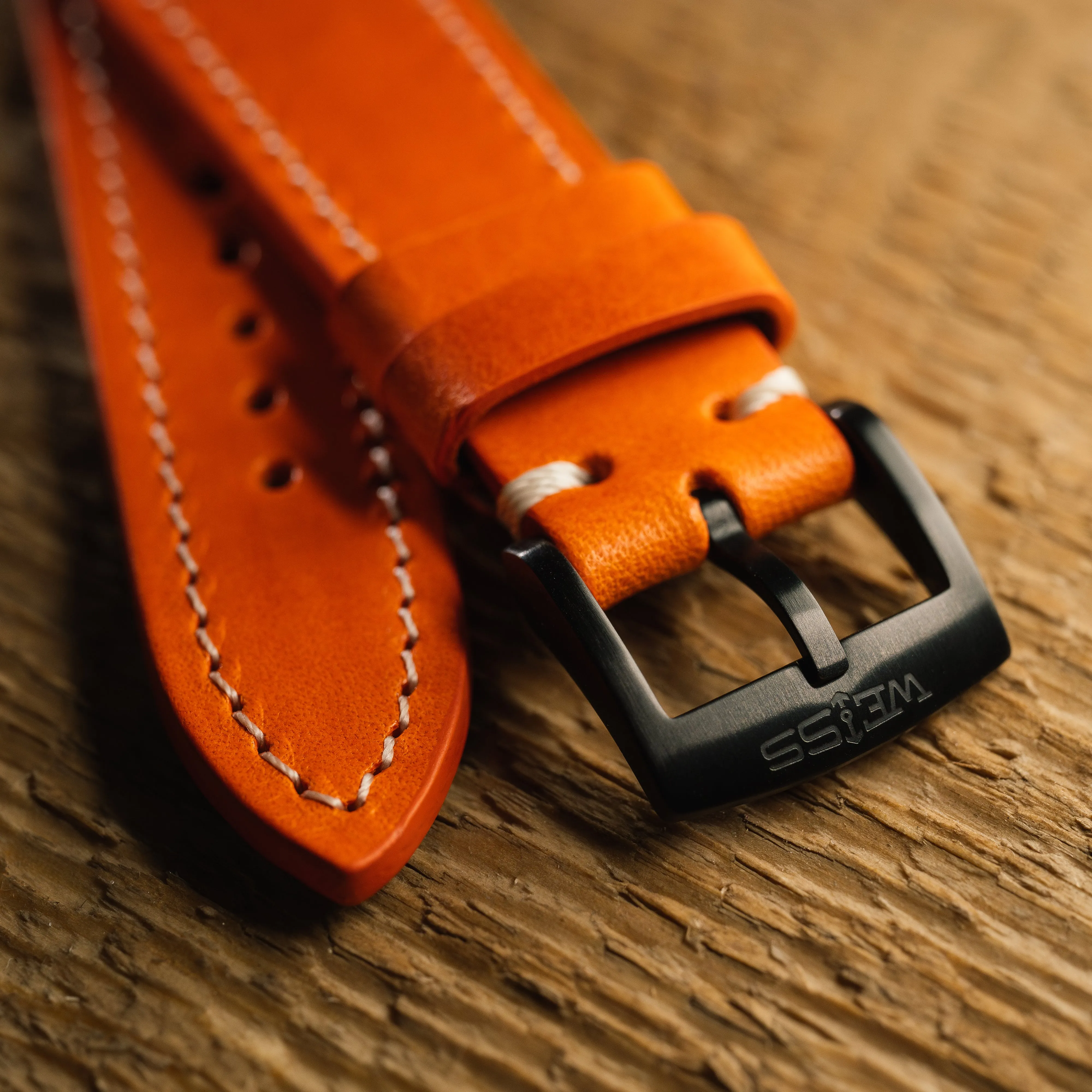 Buttero Ember Orange Leather Strap sold by Weiss Watch Company product image thumbnail 4