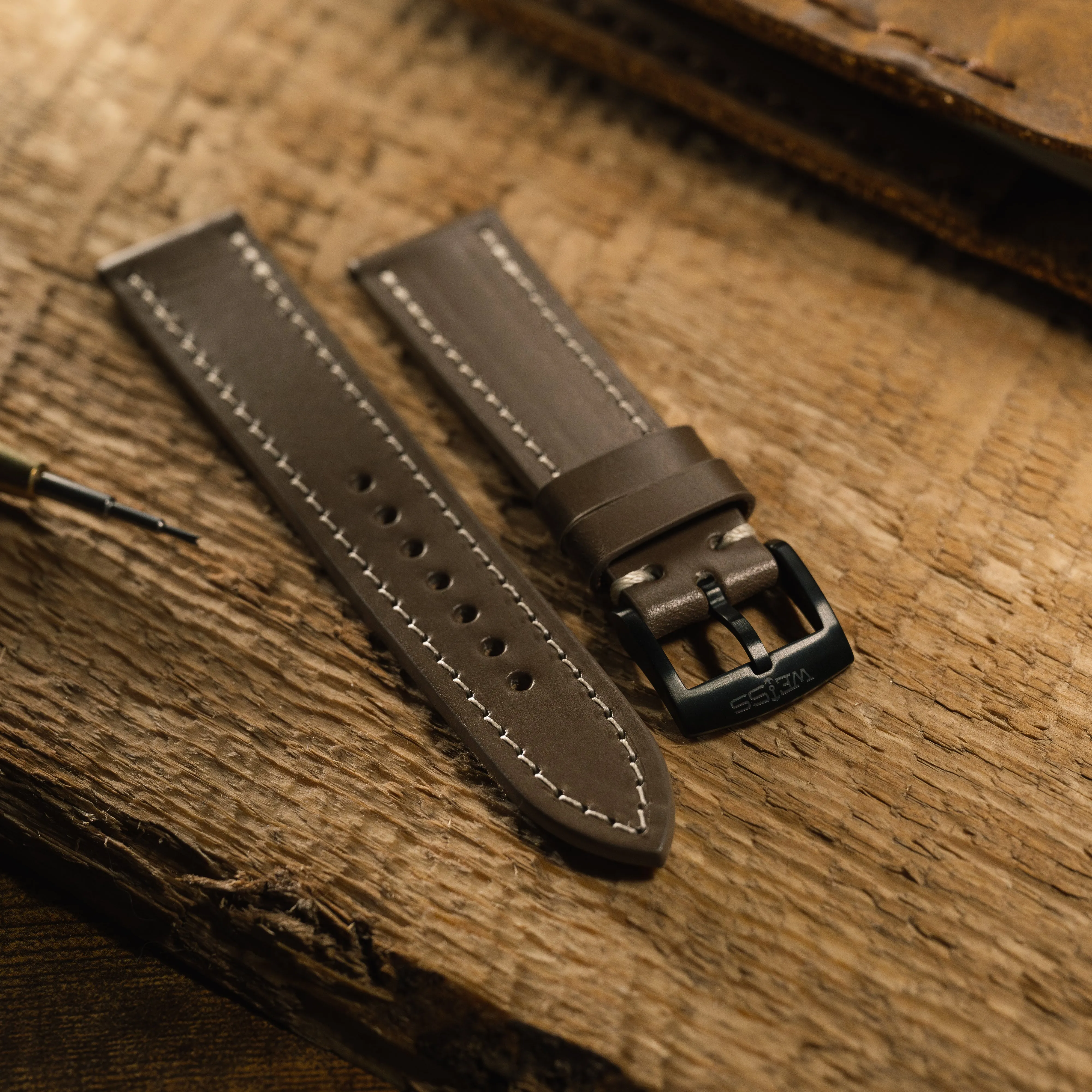 Buttero Taupe Leather Strap sold by Weiss Watch Company product image thumbnail 3