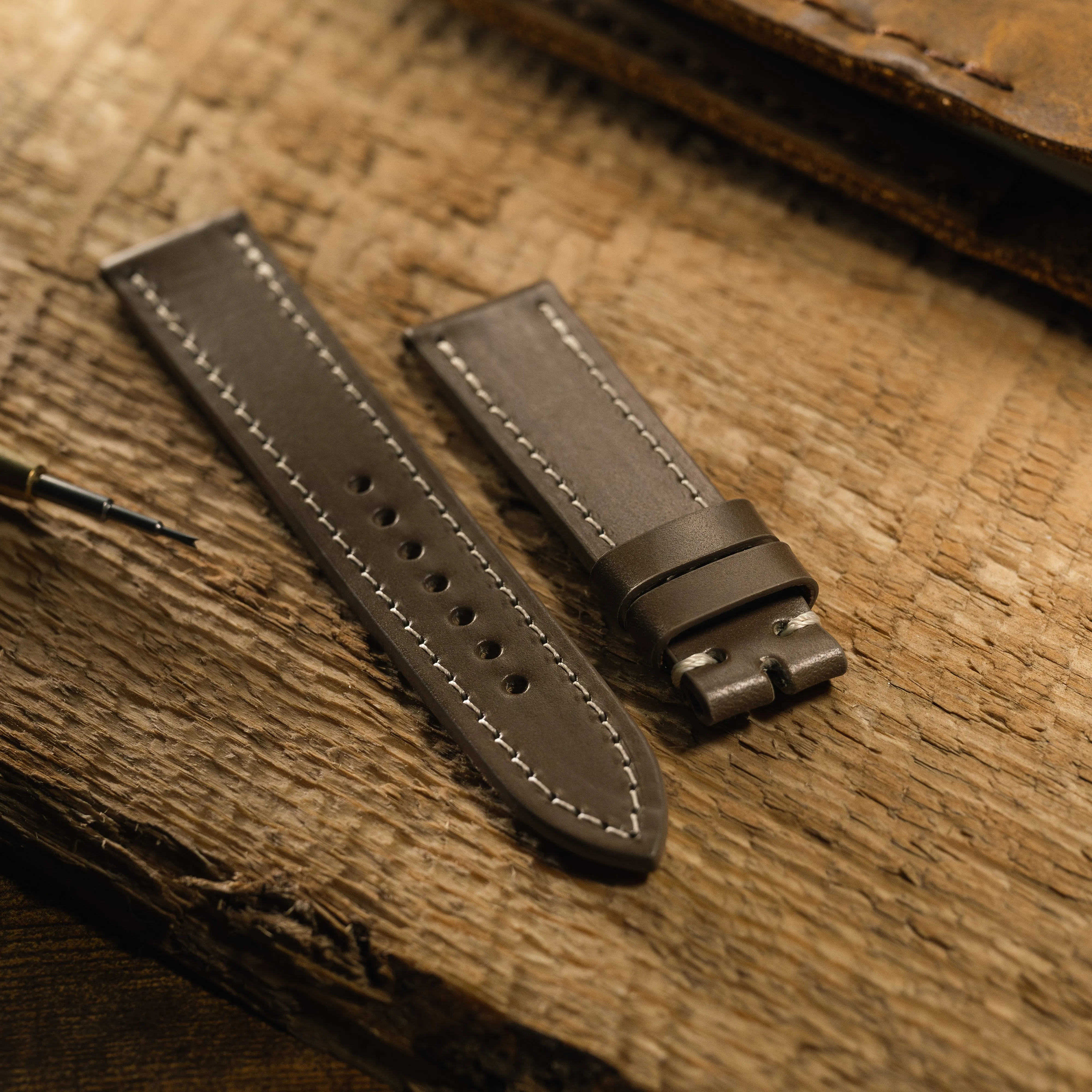 Buttero Taupe Leather Strap sold by Weiss Watch Company product image thumbnail 2