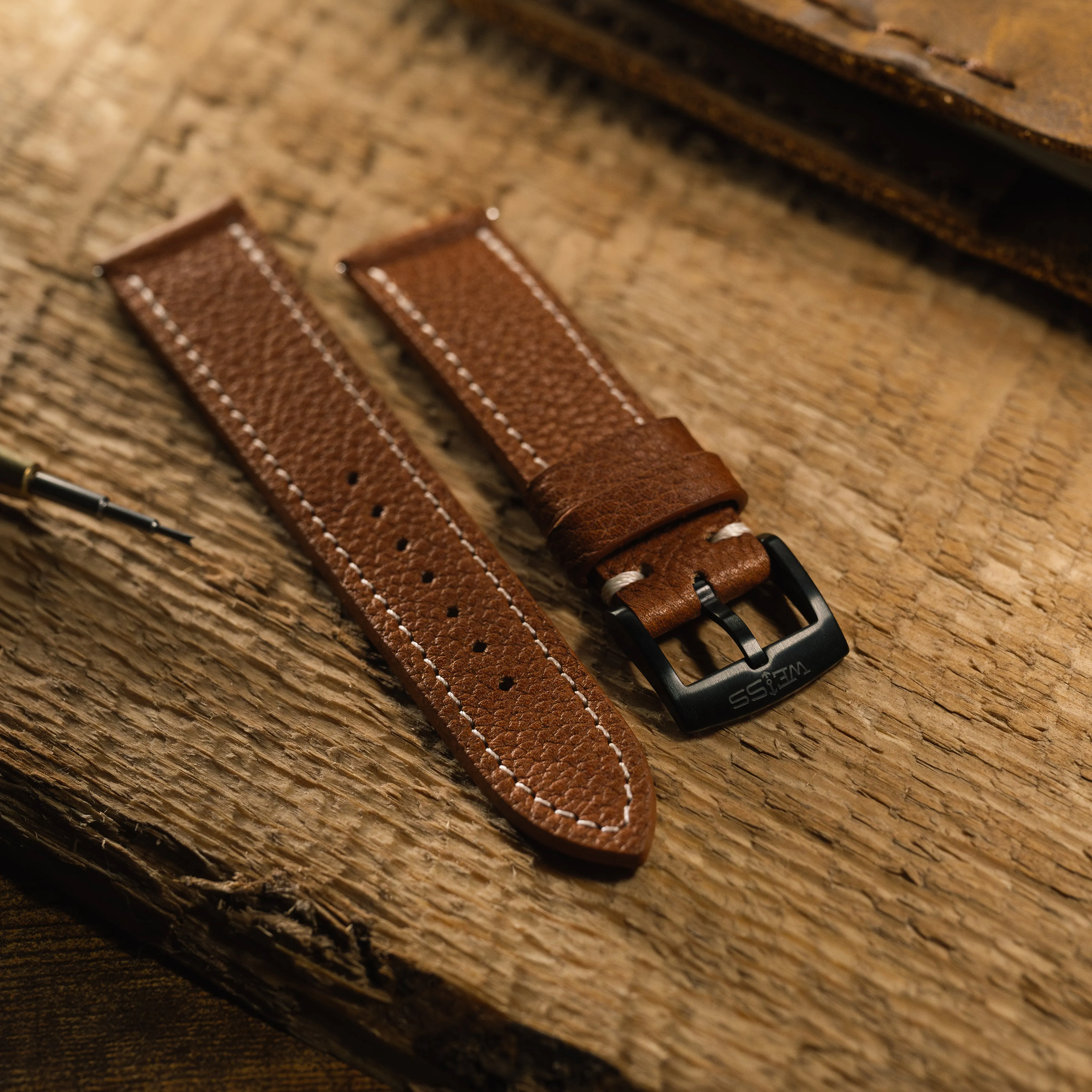 Novonappa Foulonné Gold Leather Strap sold by Weiss Watch Company product image thumbnail 3