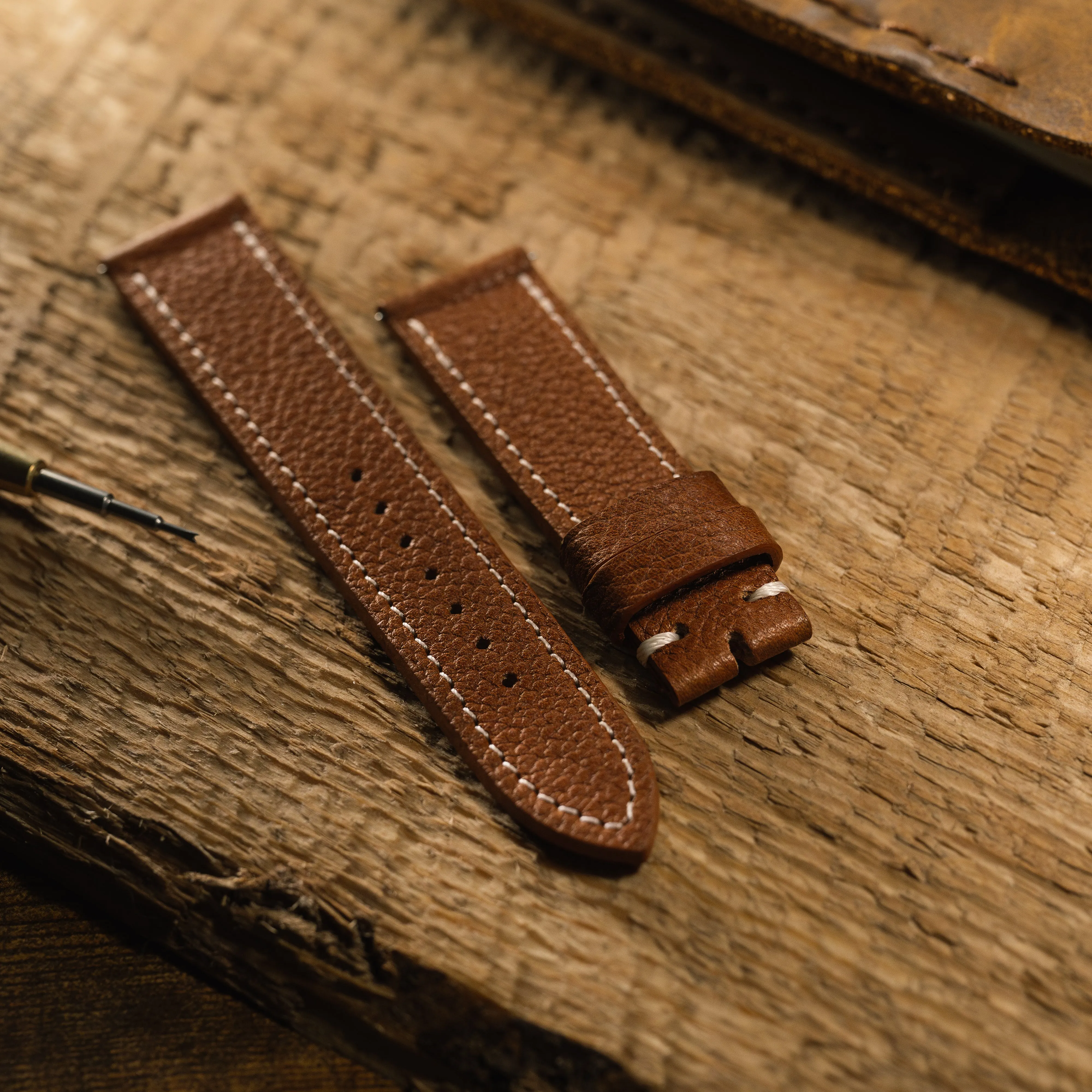 Novonappa Foulonné Gold Leather Strap sold by Weiss Watch Company product image thumbnail 2