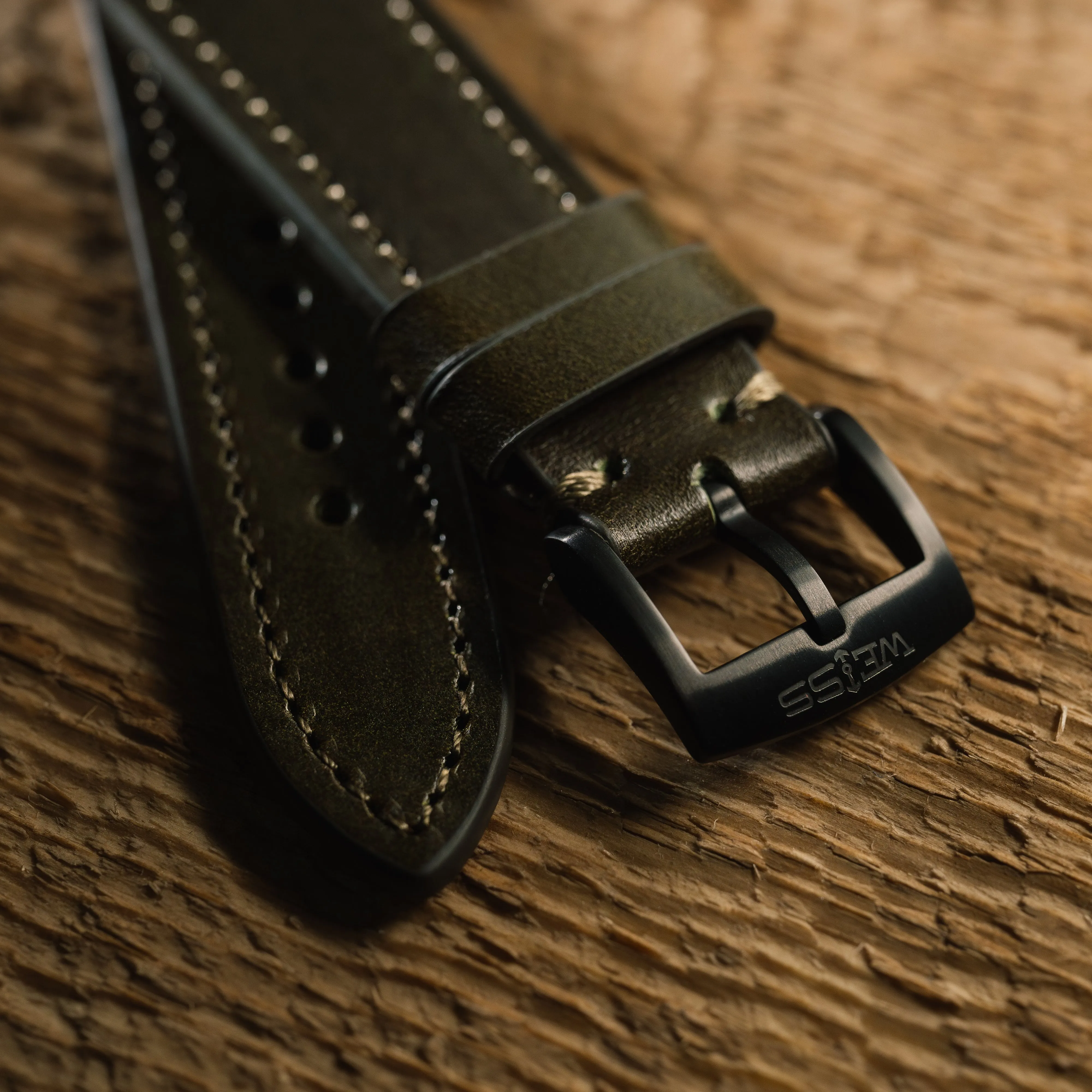 Buttero Olive Leather Strap sold by Weiss Watch Company product image thumbnail 4