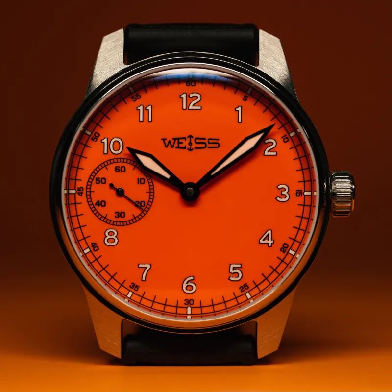 *Limited Edition* 42mm Standard Issue Field Watch: Tennessee Tangerine made by Weiss Watch Company