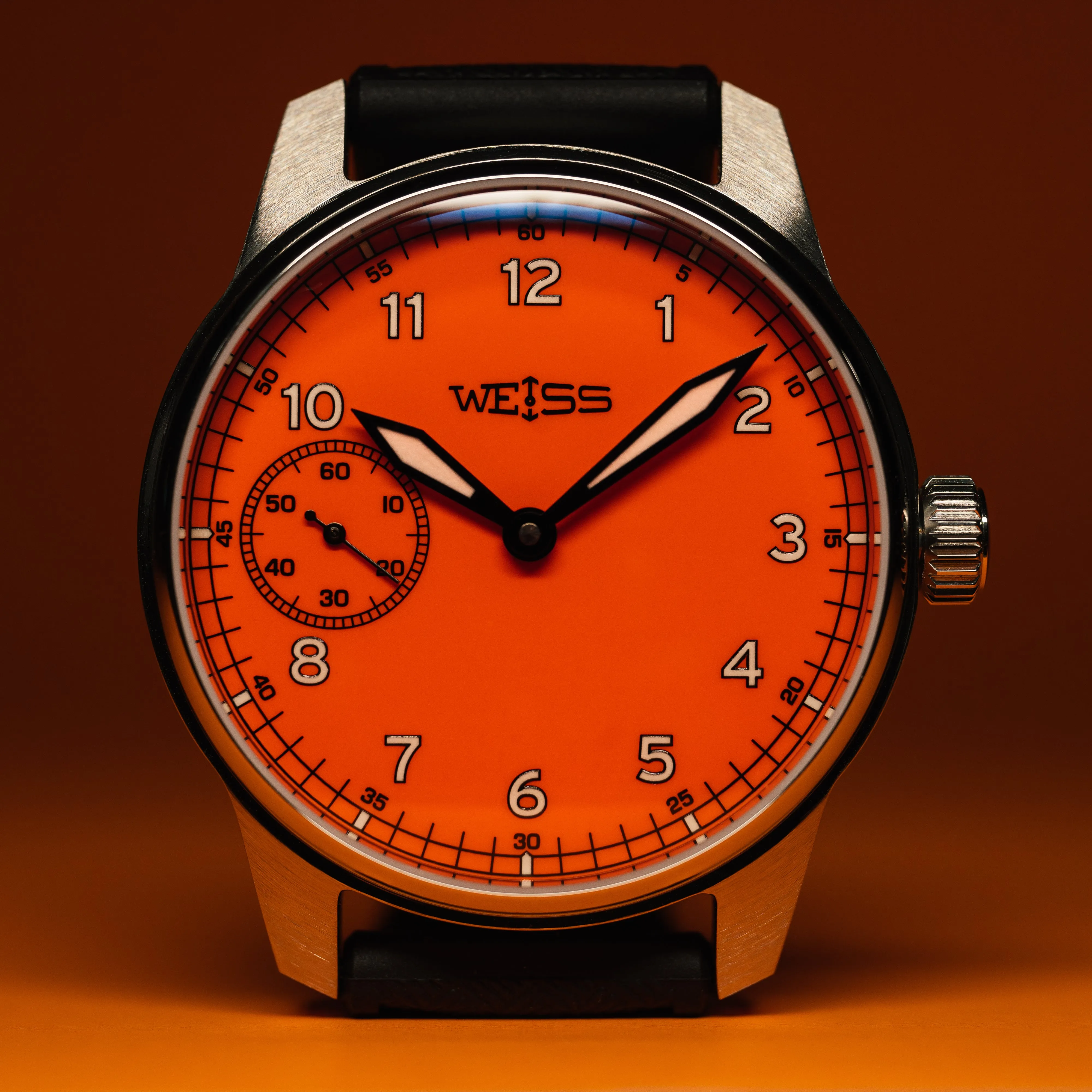 *Limited Edition* 42mm Standard Issue Field Watch: Tennessee Tangerine sold by Weiss Watch Company