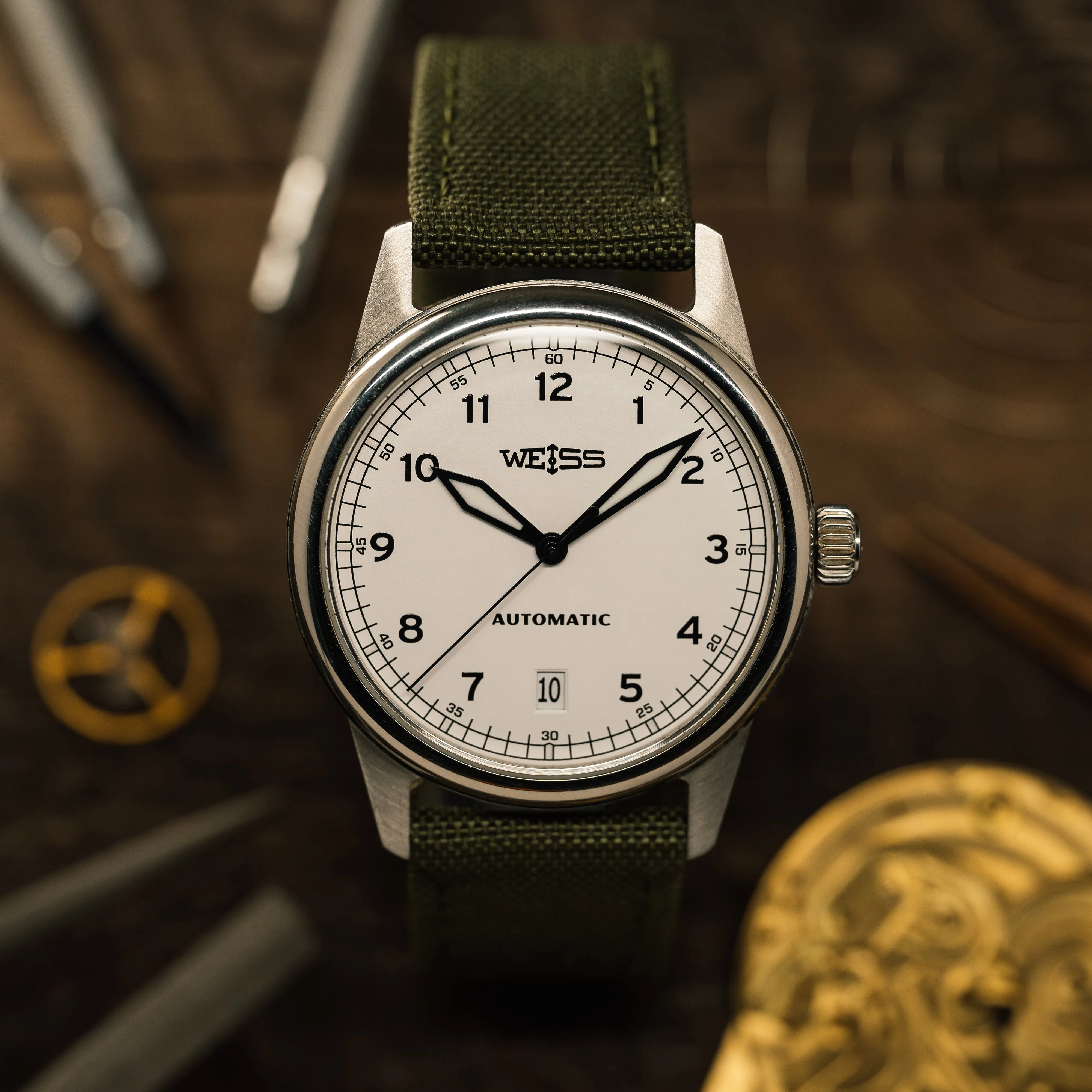 38mm Automatic Standard Issue Field Watch with Date sold by Weiss Watch Company